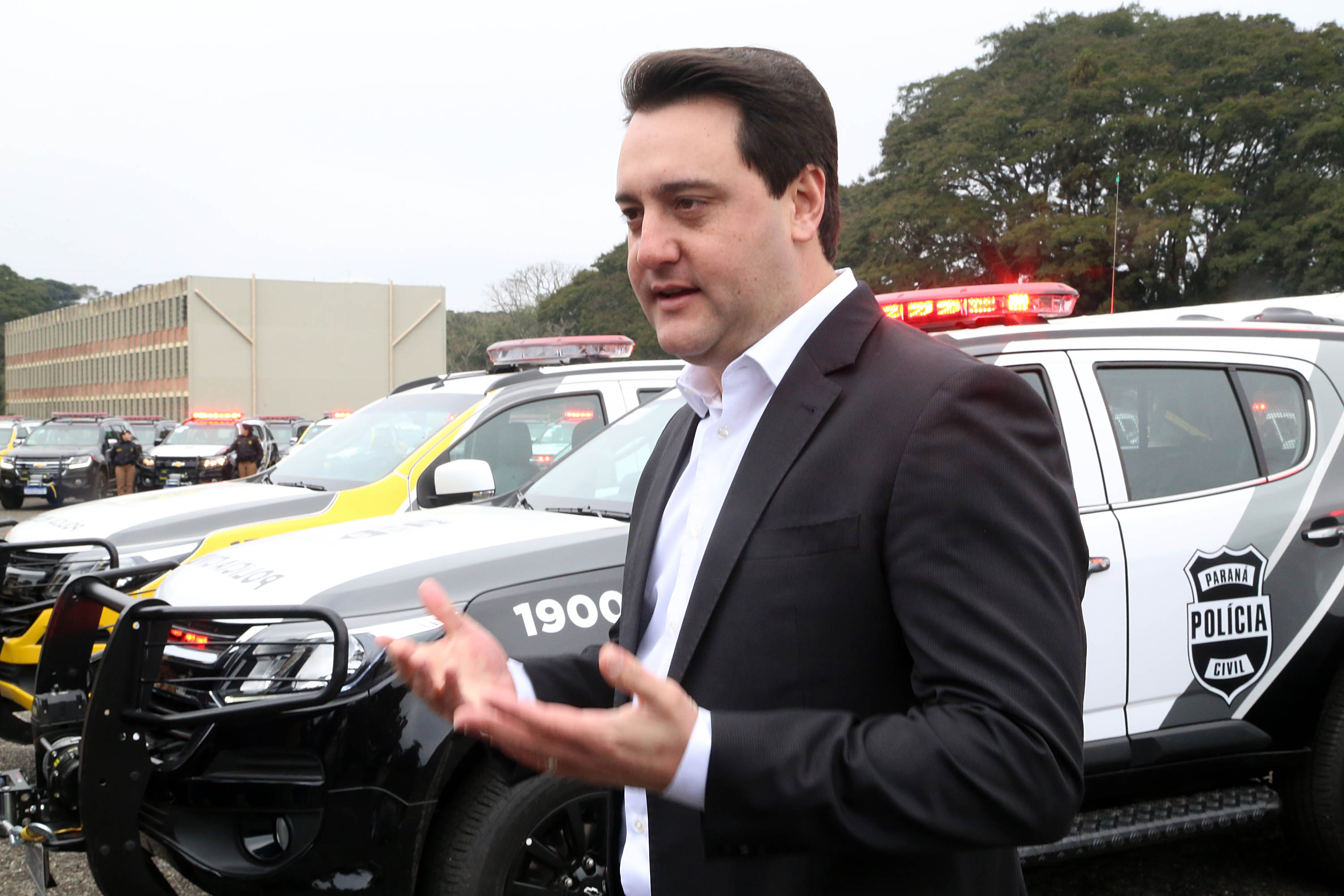 Governador Carlos Massa Ratinho Junior entrega viaturas para policia militar e civil.Foto Gilson Abreu/ANPr