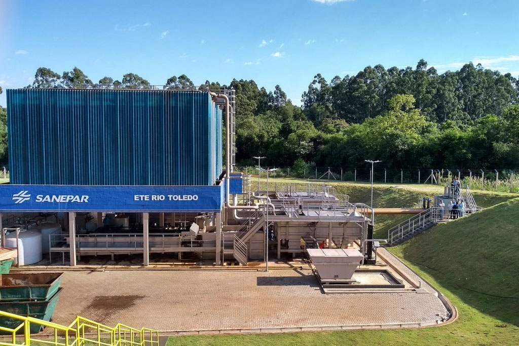 Estação de Tratamento de Esgoto modular, implantada em Toledo. Foto: Divulgação/Sanepar