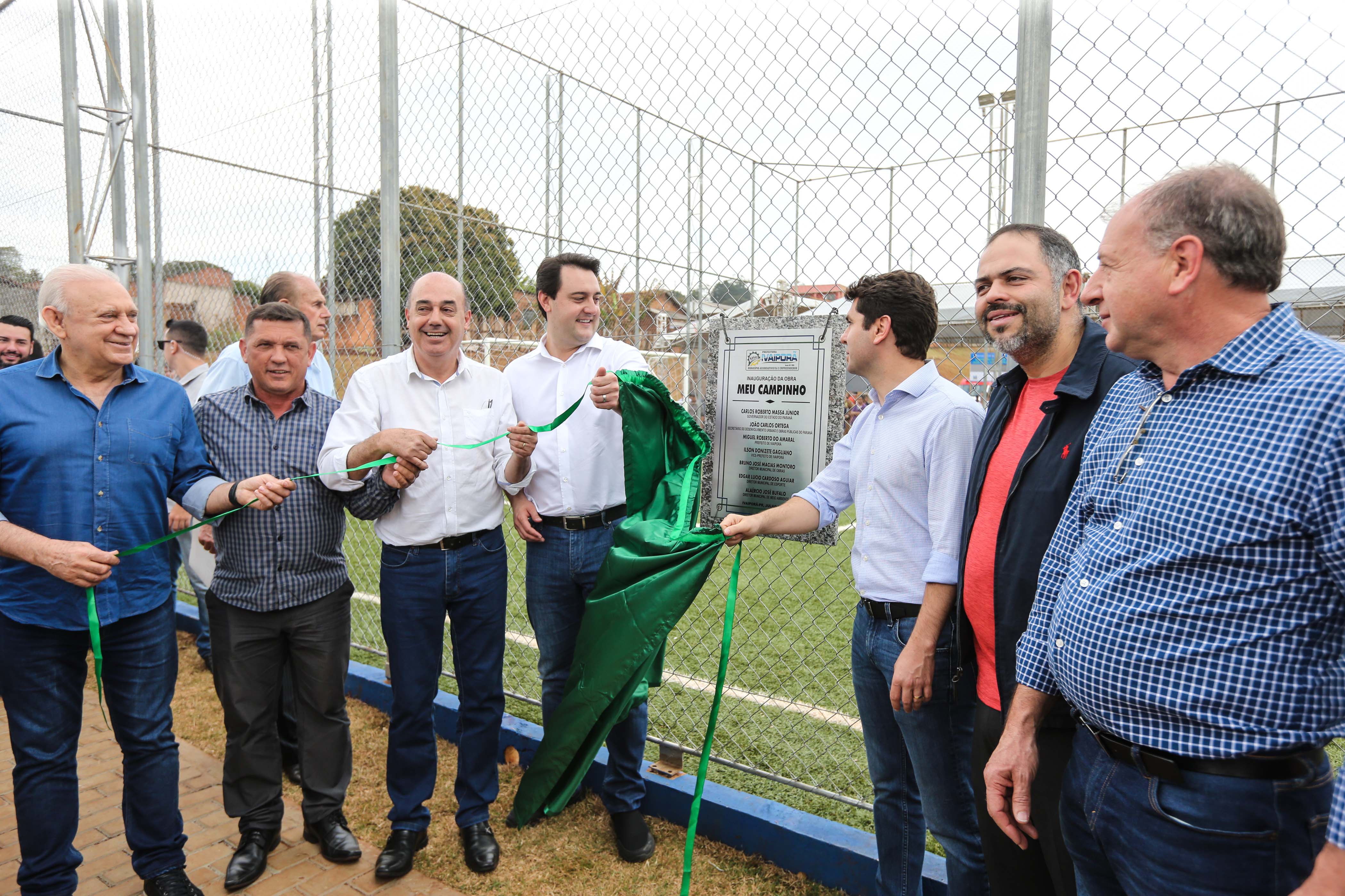 O governador Carlos Massa Ratinho Junior inaugurou nesta sexta-feira (26) em Ivaiporã, no Vale do Ivaí, a unidade do projeto Meu Campinho implantada no município. Ivaiporã, 26/07/2019 -Foto: Geraldo Bubniak/ANPr