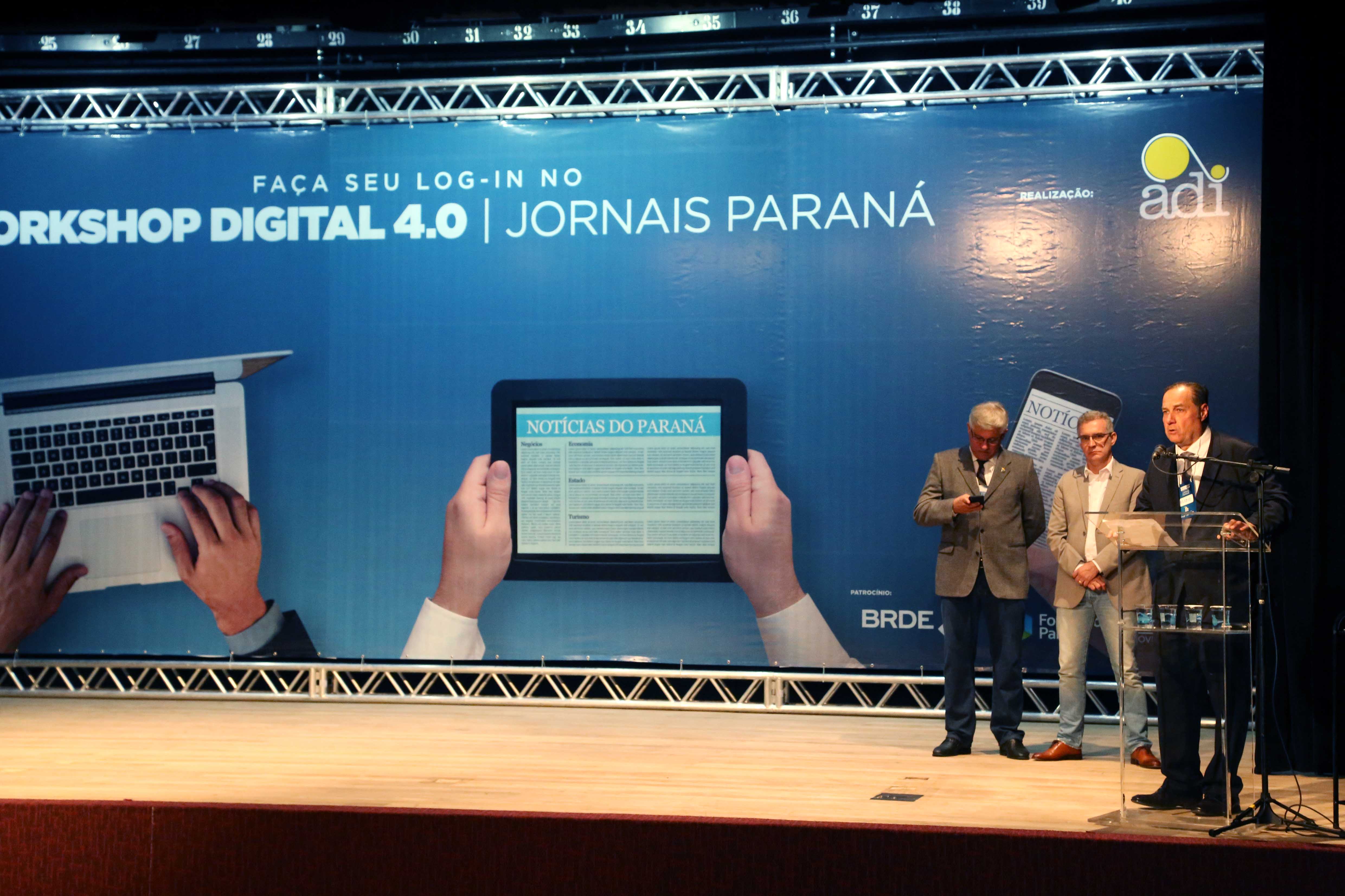 O presidente da Adjori, Elizio Siqueira, afirmou que o Workshop Digital 4.0 representa um marco para quebrar paradigmas no mercado jornalístico. A associação reúne 150 semanários, quinzenários, mensais.JoseFoto Gilson Abreu