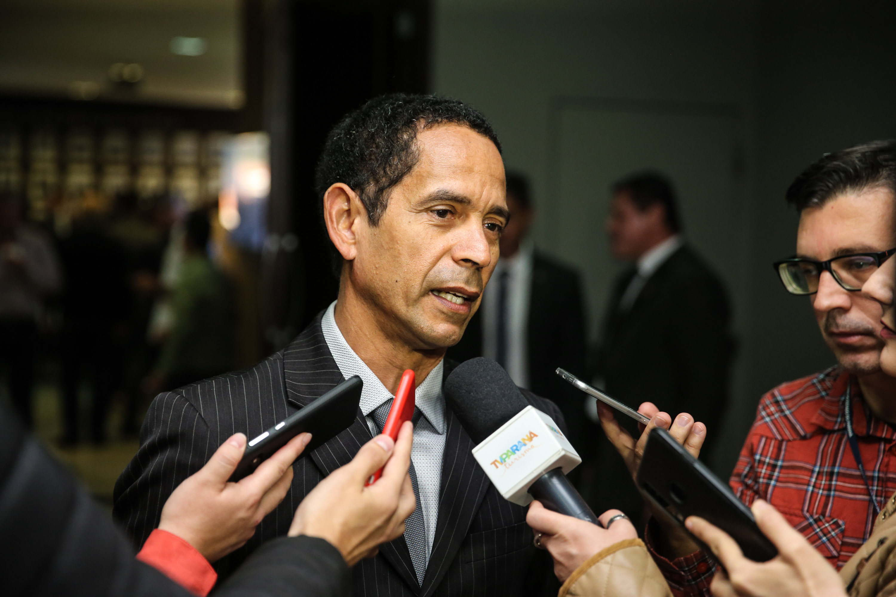 O governador Carlos Massa Ratinho Junior participa nesta segunda-feira (30), da comemoração do aniversário de 166 anos da Polícia Civil no Paraná na sede da OAB Paraná, em Curitiba .  Na foto, o Secretário da Segurança Pública do Paraná, coronel Romulo Marinho Soares.  30/09/2019 - Foto: Geraldo Bubniak/AEN