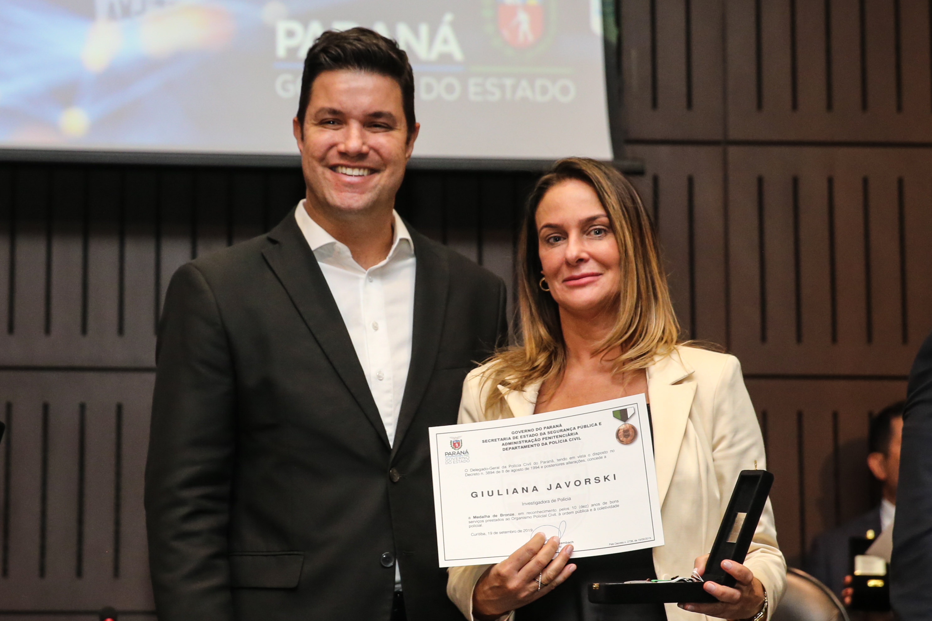 O governador Carlos Massa Ratinho Junior participa nesta segunda-feira (30), da comemoração do aniversário de 166 anos da Polícia Civil no Paraná na sede da OAB Paraná, em Curitiba .   30/09/2019 - Foto: Geraldo Bubniak/AEN