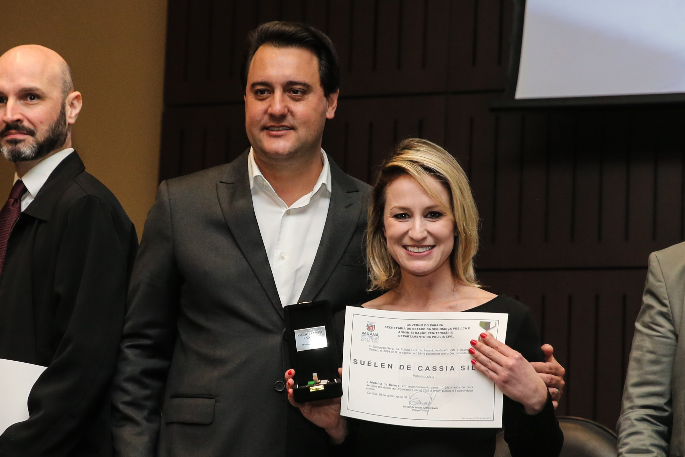 O governador Carlos Massa Ratinho Junior participa nesta segunda-feira (30), da comemoração do aniversário de 166 anos da Polícia Civil no Paraná na sede da OAB Paraná, em Curitiba .   30/09/2019 - Foto: Geraldo Bubniak/AEN