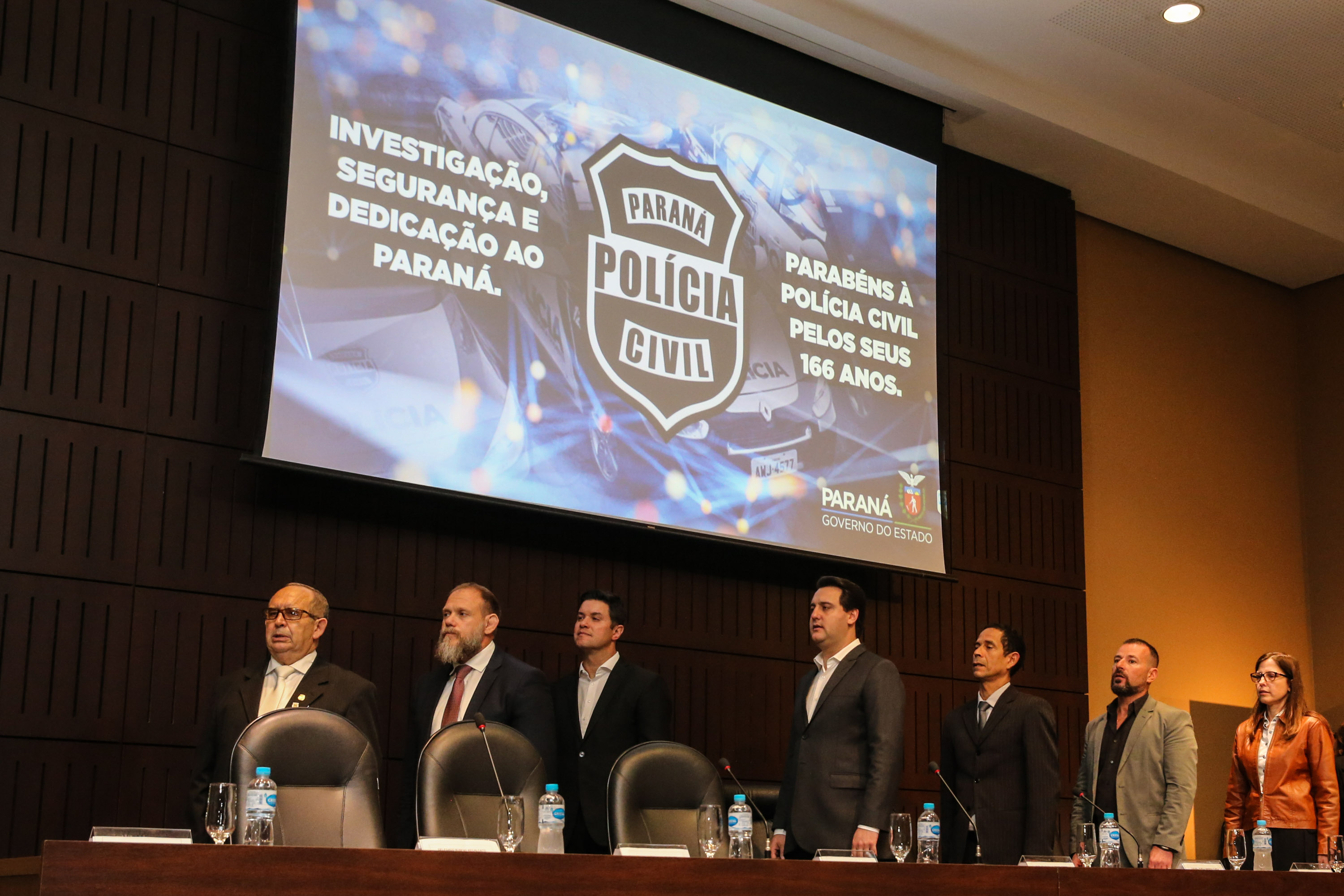 O governador Carlos Massa Ratinho Junior participa nesta segunda-feira (30), da comemoração do aniversário de 166 anos da Polícia Civil no Paraná na sede da OAB Paraná, em Curitiba .   30/09/2019 - Foto: Geraldo Bubniak/AEN