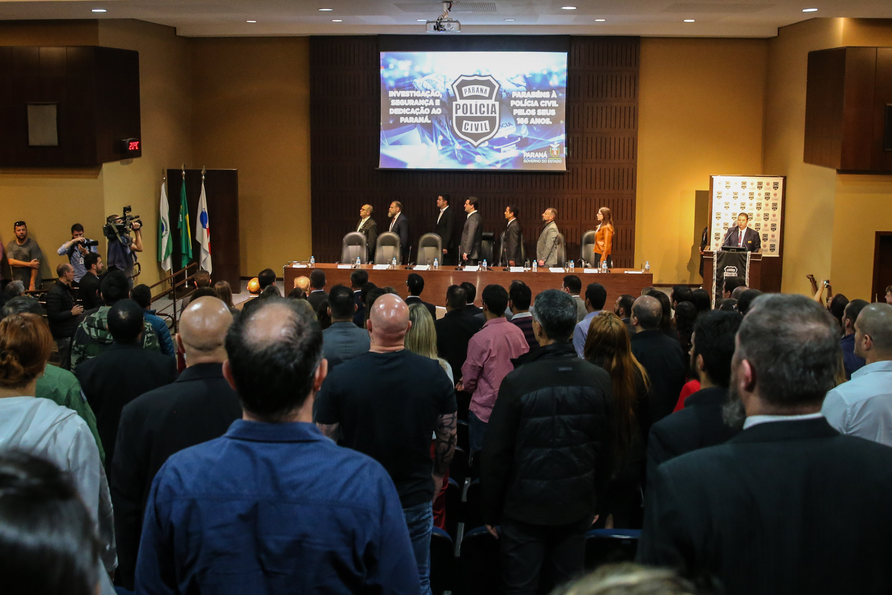 O governador Carlos Massa Ratinho Junior participa nesta segunda-feira (30), da comemoração do aniversário de 166 anos da Polícia Civil no Paraná na sede da OAB Paraná, em Curitiba .   30/09/2019 - Foto: Geraldo Bubniak/AEN