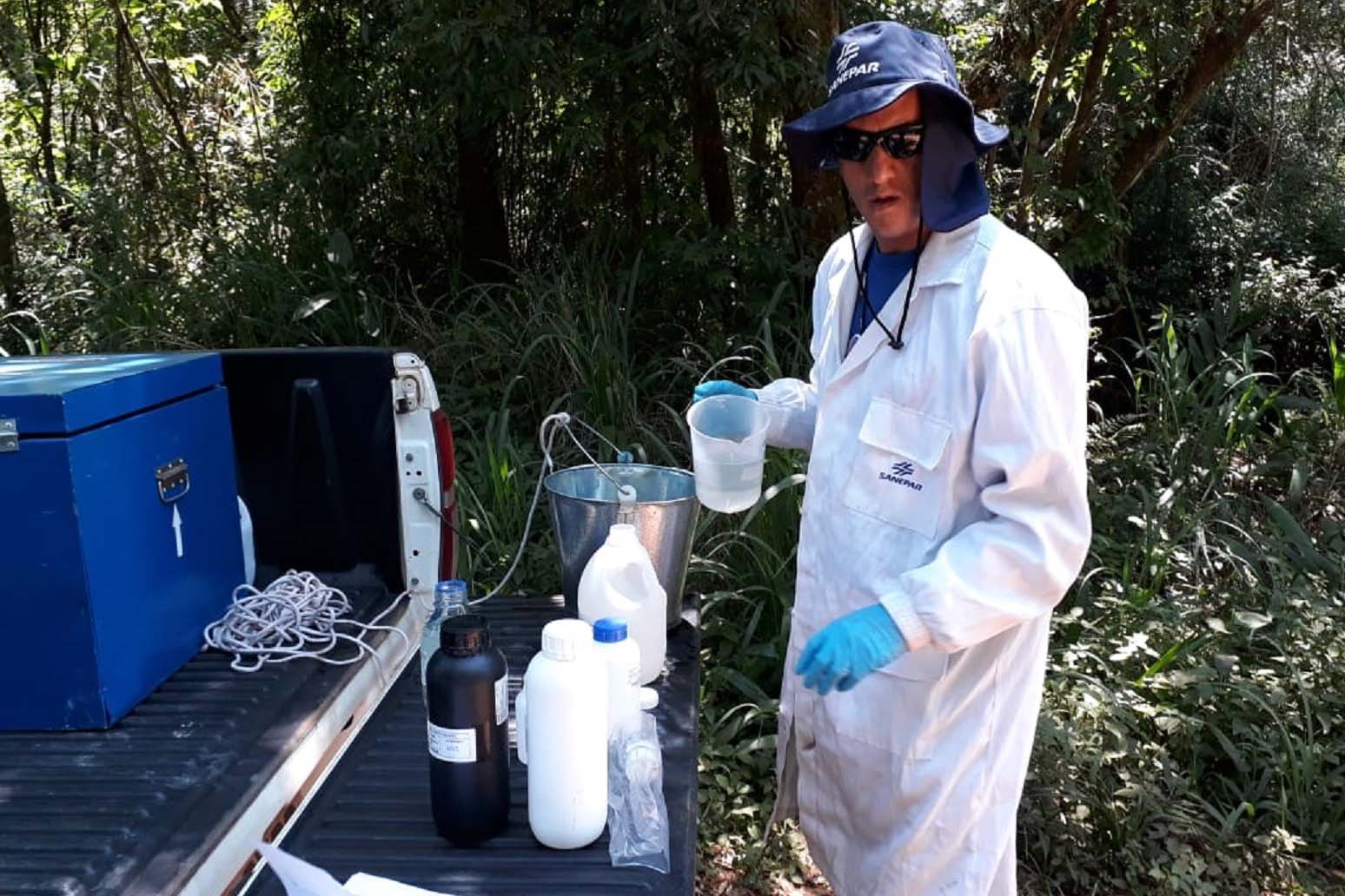 Técnicos da Sanepar iniciaram esta semana os levantamentos e diagnóstico da bacia dos rios Cascavel, Peroba e Saltinho, que abastecem os moradores de Cascavel, e do Rio São José, que vai contribuir com o suprimento da cidade a partir do ano que vem. Foto: Sanepar