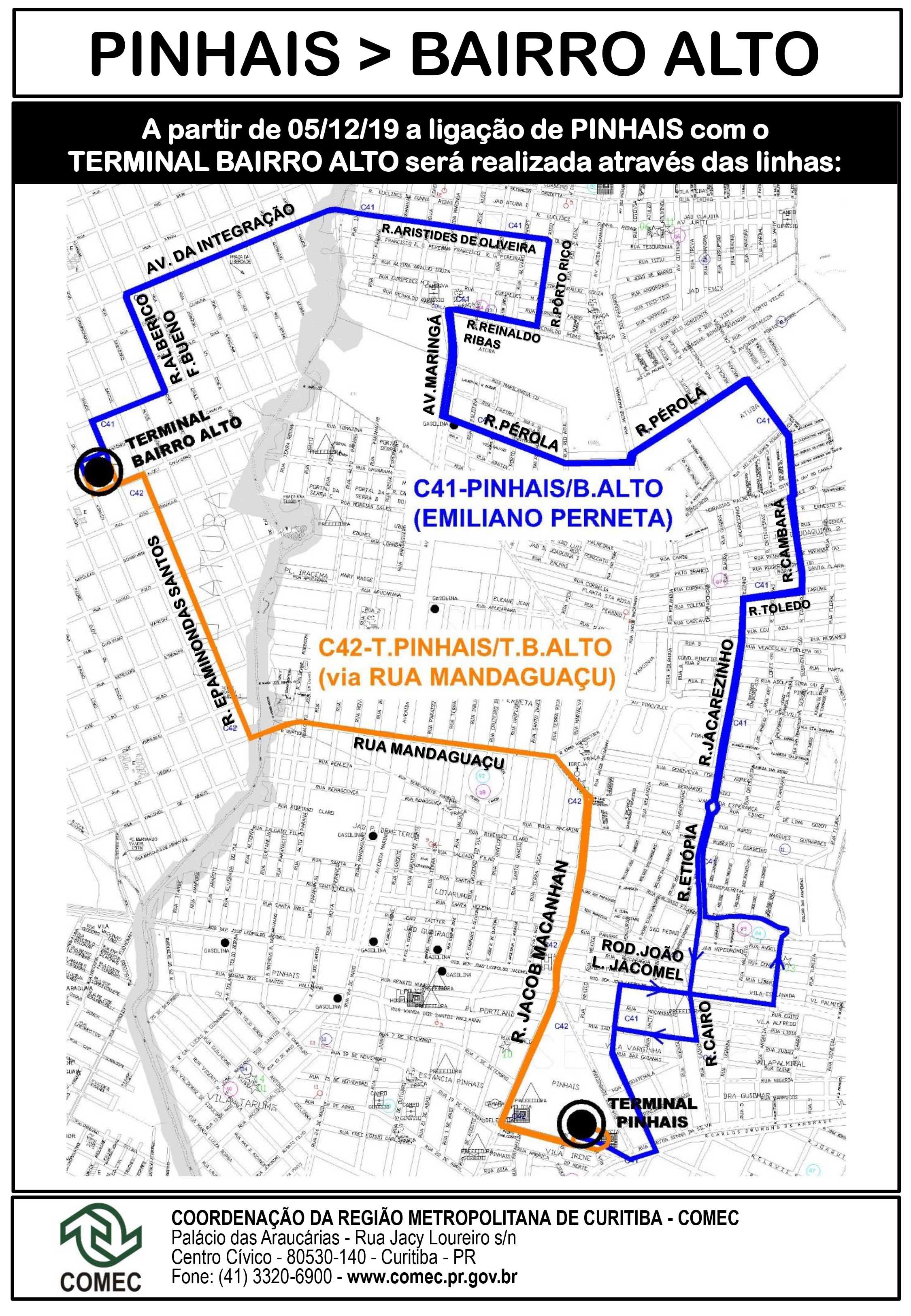 Ajustes em linhas de Pinhais reduzem tempo de trajeto quase pela metade