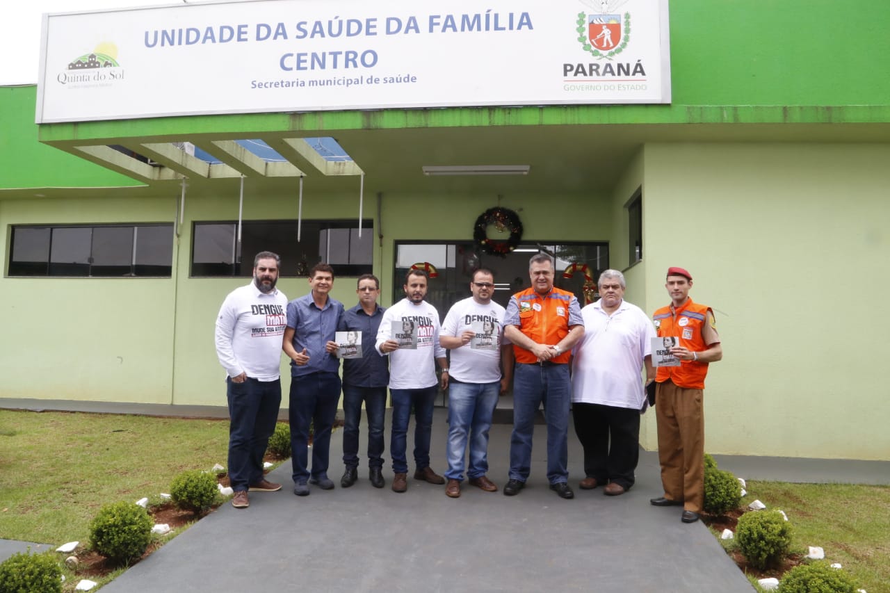 O município de Quinta do Sol, que está em epidemia e com 179 casos confirmados da doença, recebeu o secretário de Estado da Saúde, Beto Preto, que falou com a comunidade, profissionais de saúde sobre a importância de ações e mutirões de limpeza e eliminação de criadouros do mosquito.Foto: Gilson Abreu/AEN