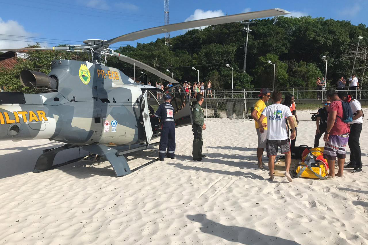 O uso do helicóptero Falcão 03 do Batalhão de Polícia Militar de Operações Aéreas (BPMOA), do Governo do Estado, salvou 13 vidas no Litoral do Paraná em sete dias, desde o início da Operação Verão Maior.
Foto: PMPR