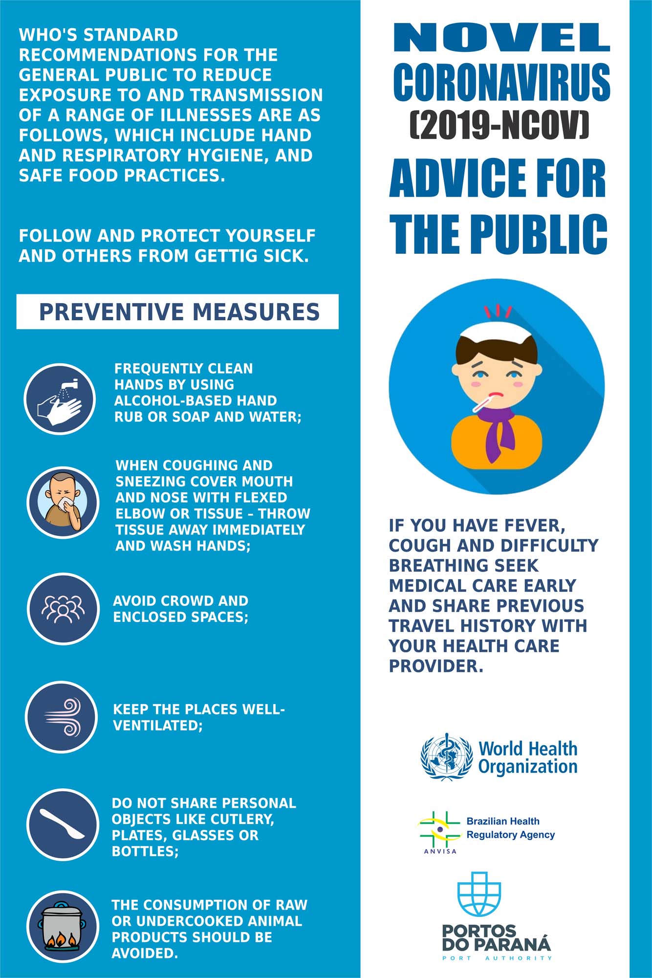A empresa pública Portos do Paraná intensificou as medidas sanitárias e práticas de controle de tripulação para minimizar os riscos de infecção pelo novo coronavírus. Seguindo regulamentações sanitárias internacionais, a autoridade portuária segue um protocolo diferenciado para embarcações e tripulantes vindos das áreas epidêmicas.