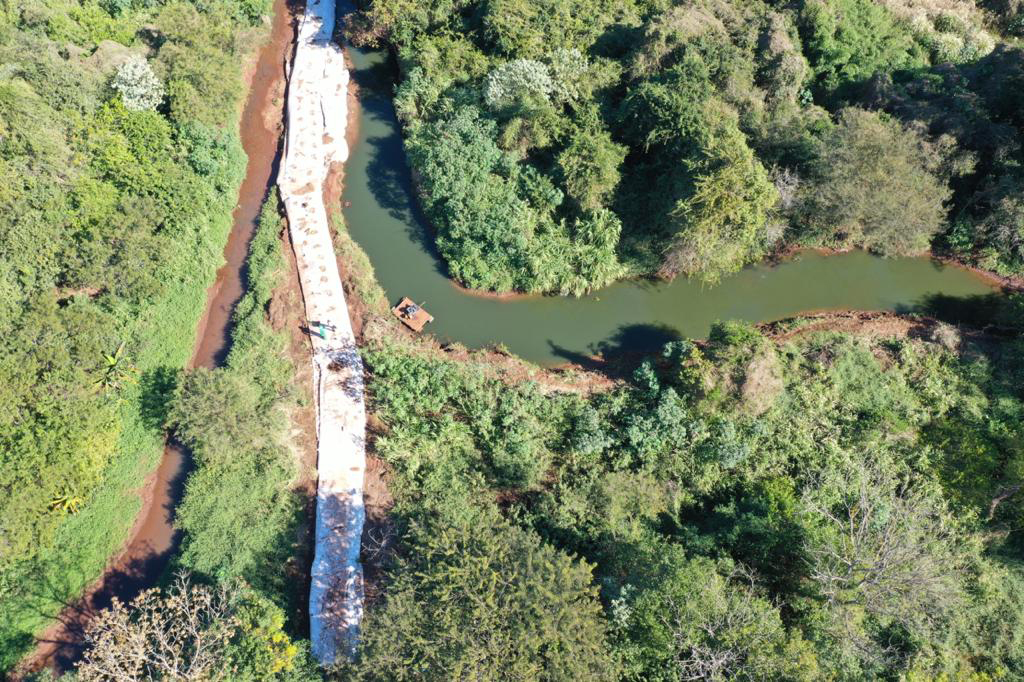 Sanepar faz dragagem e armazenamento de resíduos do Rio Cascavel. Foto:Sanepar