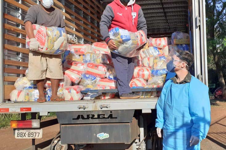 Defesa Civil Estadual apoia FUNAI na entrega de cestas básicas em aldeias indígenas no Paraná. Foto:Defesa Civil