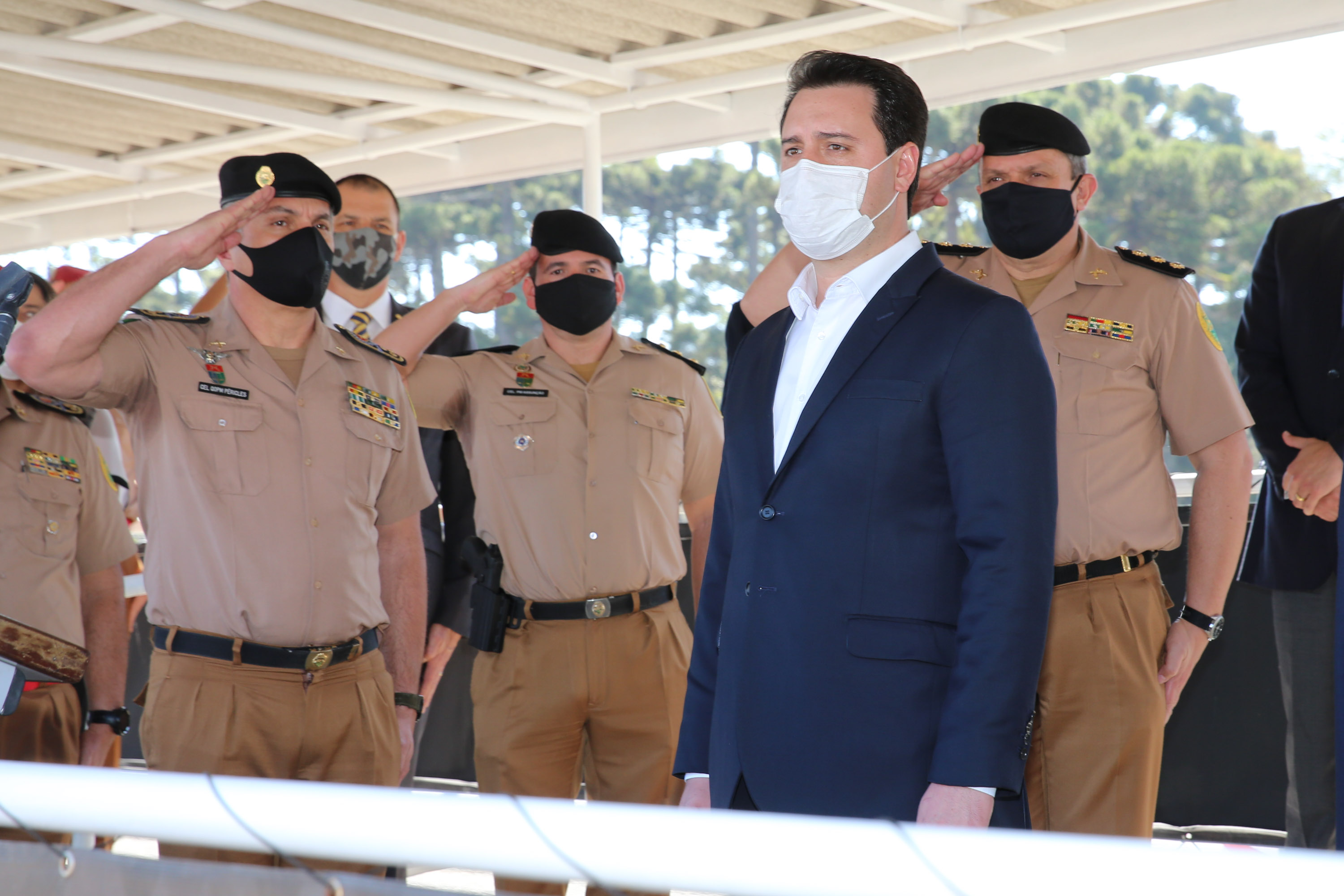 O Governador Carlos Massa Ratinho Junior entrega nesta segunda-feira (10/08), a reforma, melhorias e ampliacao da Academia Policial Militar do Guatupê - bloco 3 e novas  viaturas.  Curitiba, 10/08/2020 - Foto: Geraldo Bubniak/AEN