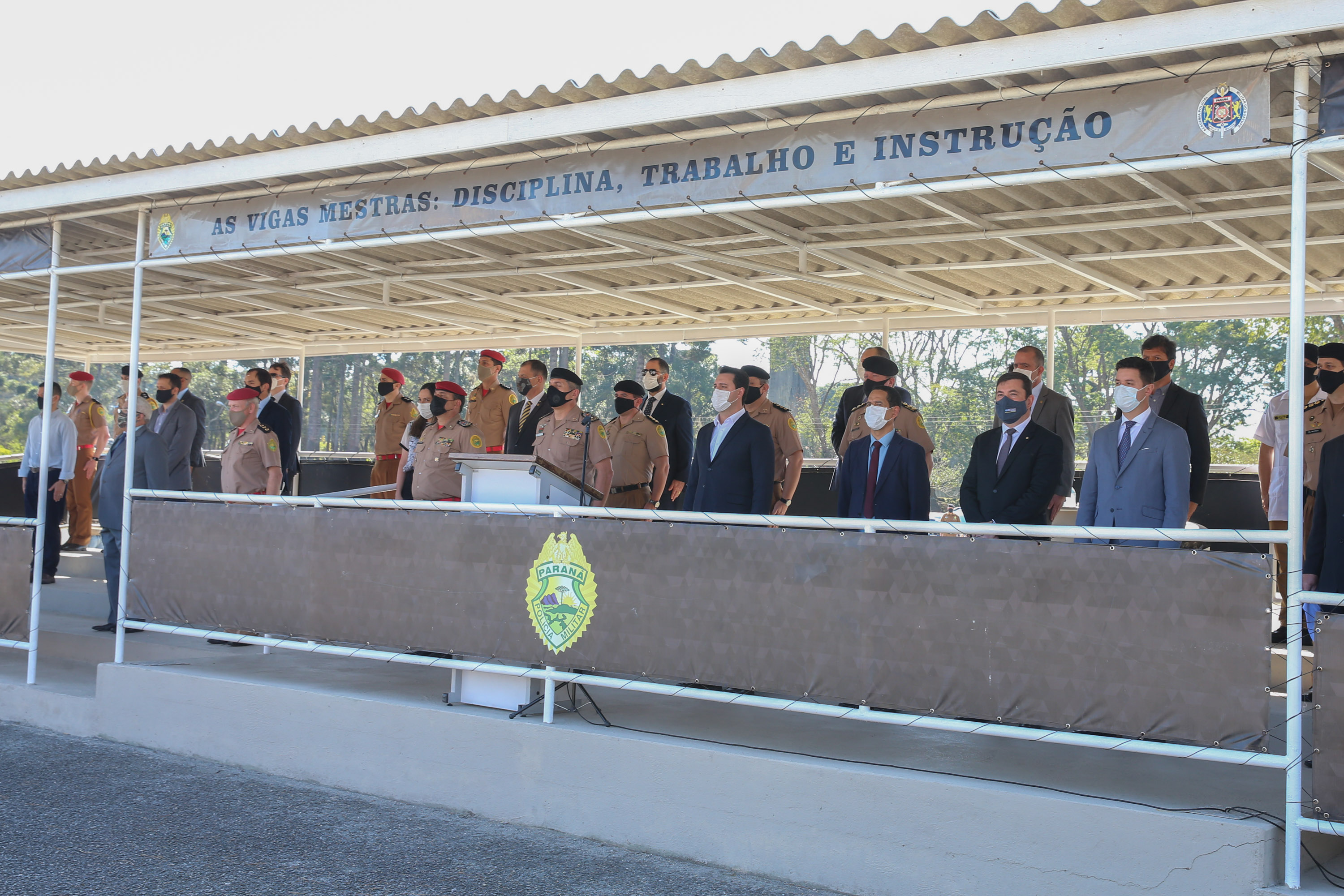 O Governador Carlos Massa Ratinho Junior entrega nesta segunda-feira (10/08), a reforma, melhorias e ampliacao da Academia Policial Militar do Guatupê - bloco 3 e novas  viaturas.  Curitiba, 10/08/2020 - Foto: Geraldo Bubniak/AEN