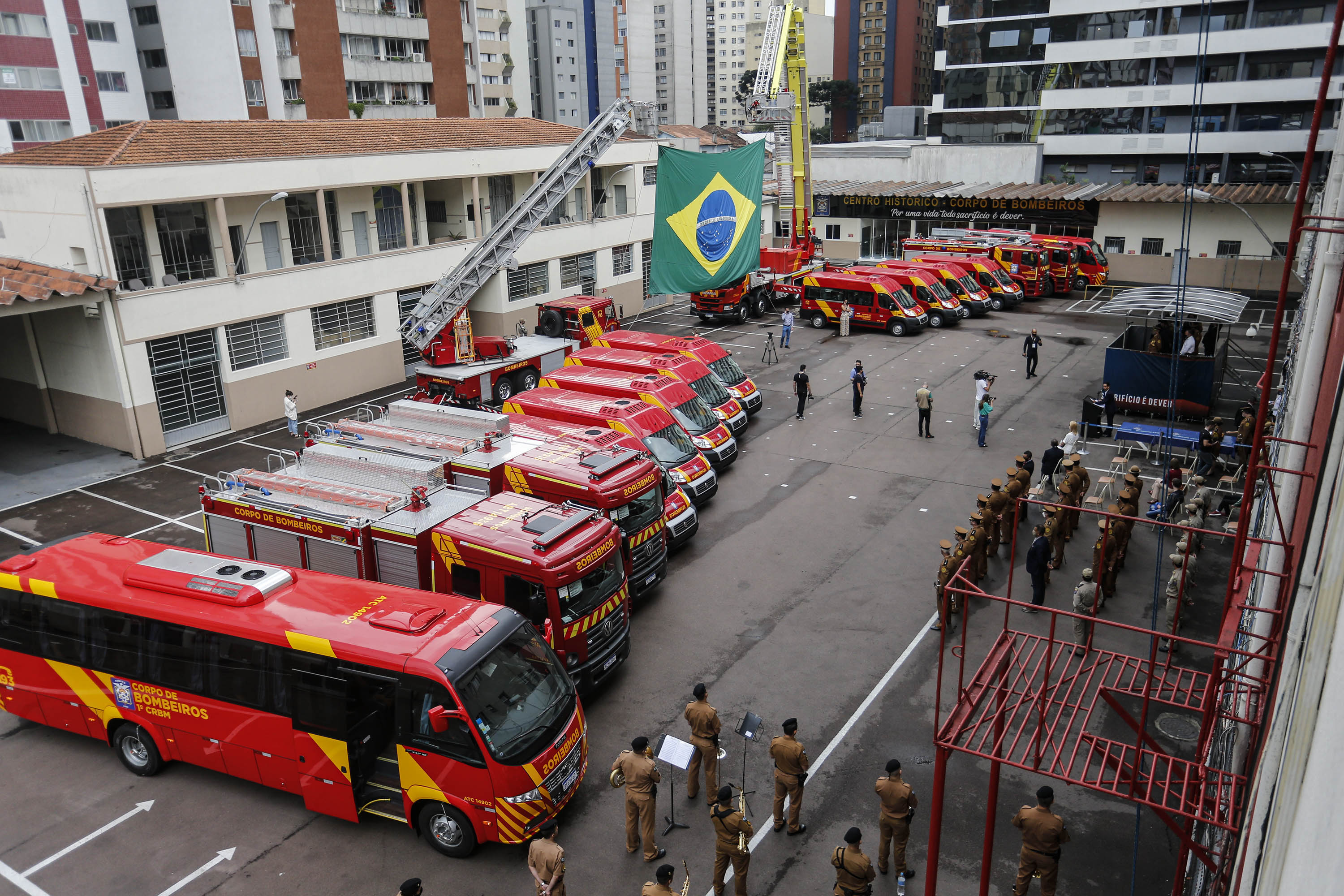 Curitiba-08-10-2020 - Governador Carlos Massa Ratinho Junior, participa do 108° Aniversário do Corpo de Bombeiros da Polícia Militar do Paraná- Foto : Jonathan Campos / AEN