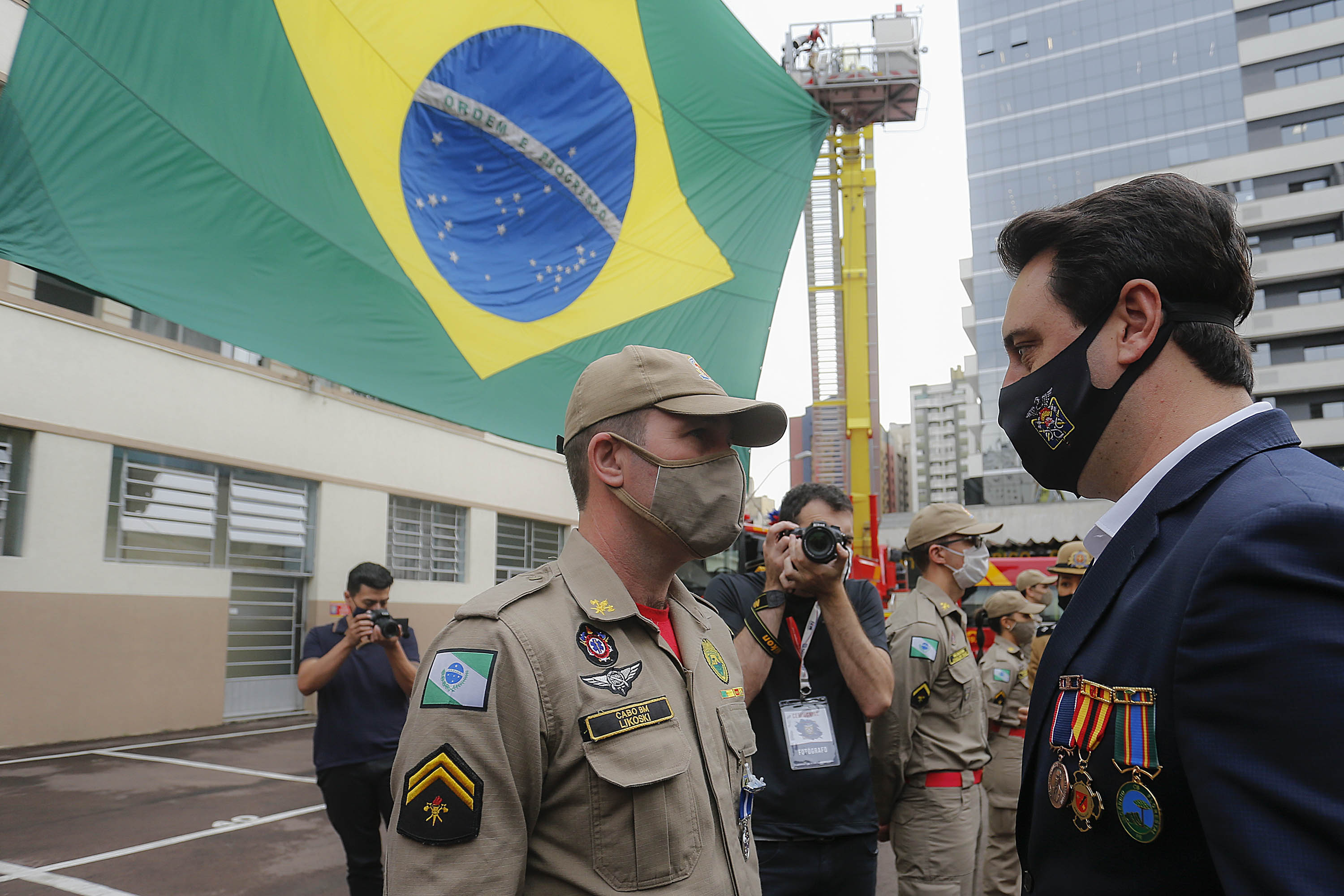 Curitiba-08-10-2020 - Governador Carlos Massa Ratinho Junior, participa do 108° Aniversário do Corpo de Bombeiros da Polícia Militar do Paraná- Foto : Jonathan Campos / AEN