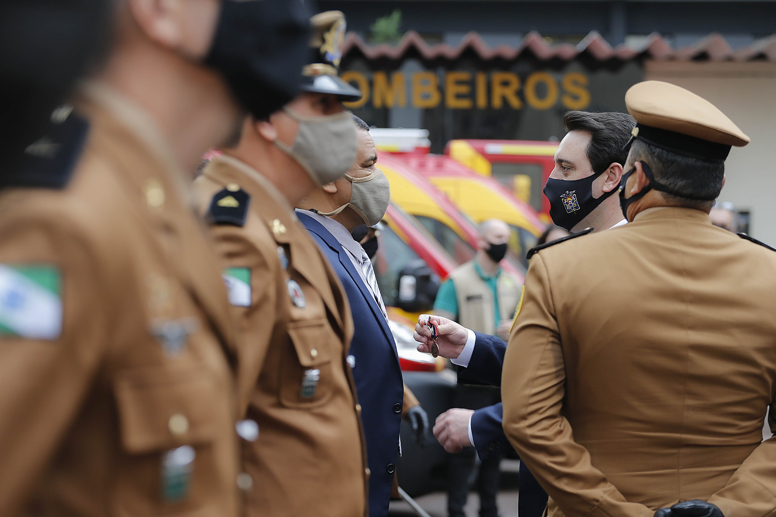 Curitiba-08-10-2020 - Governador Carlos Massa Ratinho Junior, participa do 108° Aniversário do Corpo de Bombeiros da Polícia Militar do Paraná- Foto : Jonathan Campos / AEN