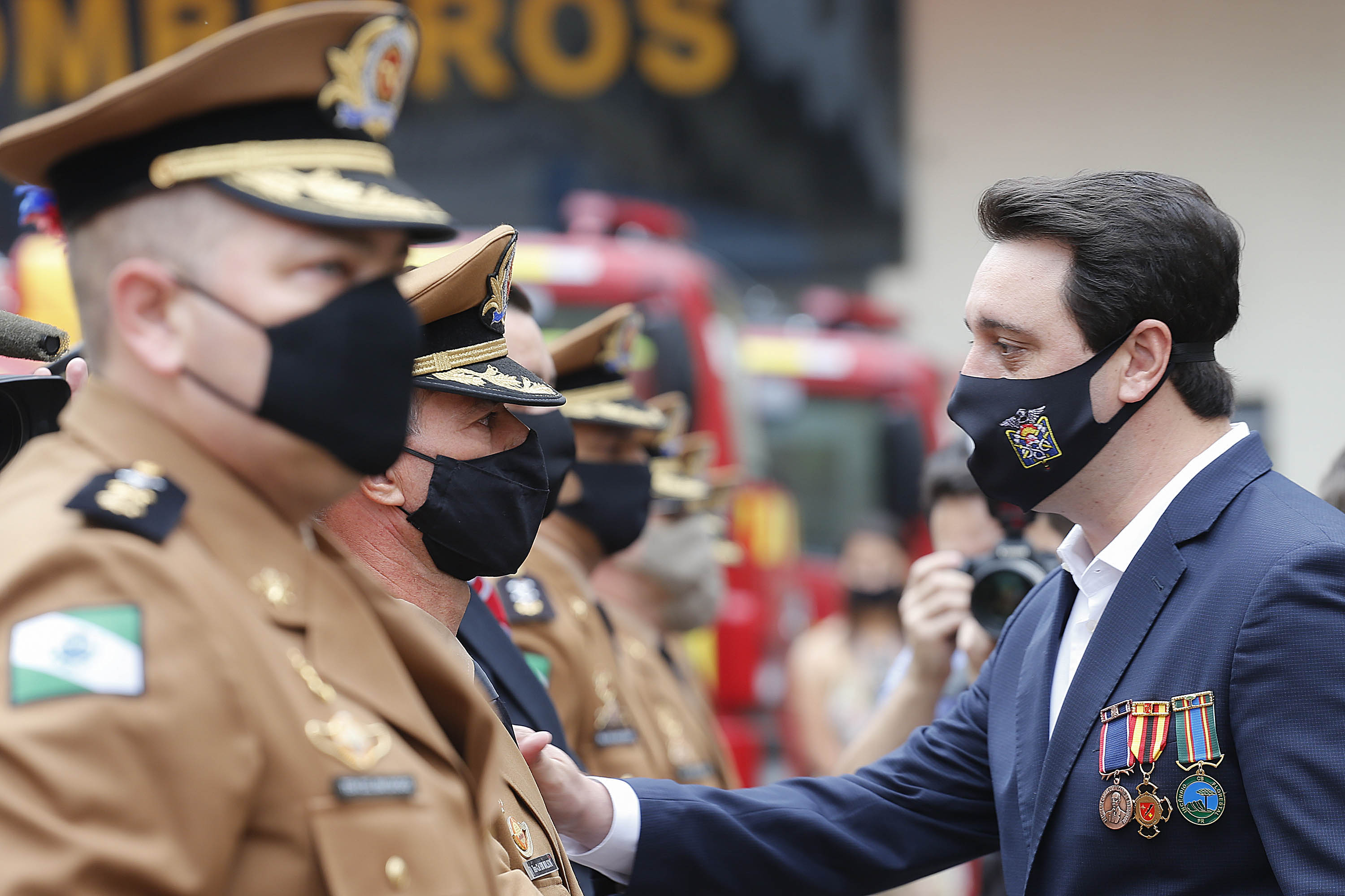 Curitiba-08-10-2020 - Governador Carlos Massa Ratinho Junior, participa do 108° Aniversário do Corpo de Bombeiros da Polícia Militar do Paraná- Foto : Jonathan Campos / AEN