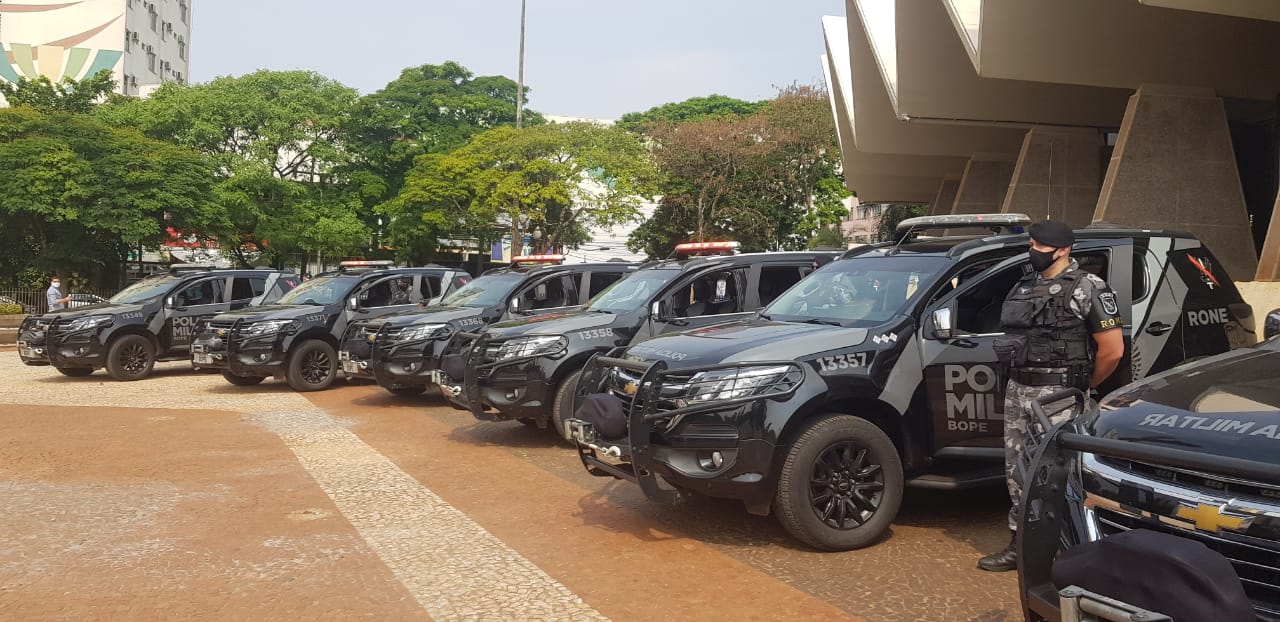 O 5º Comando Regional da PM (5º CRPM) iniciou a terceira edição da megaperação Metrópolis. As unidades que atuam na região do Oeste do Estado já fizeram apreensões e prisões durante o feriado prolongado. Nesta terça-feira (13) as atividades serão reforçadas com o Batalhão de Operações Especiais (Bope). Foto:SESP
