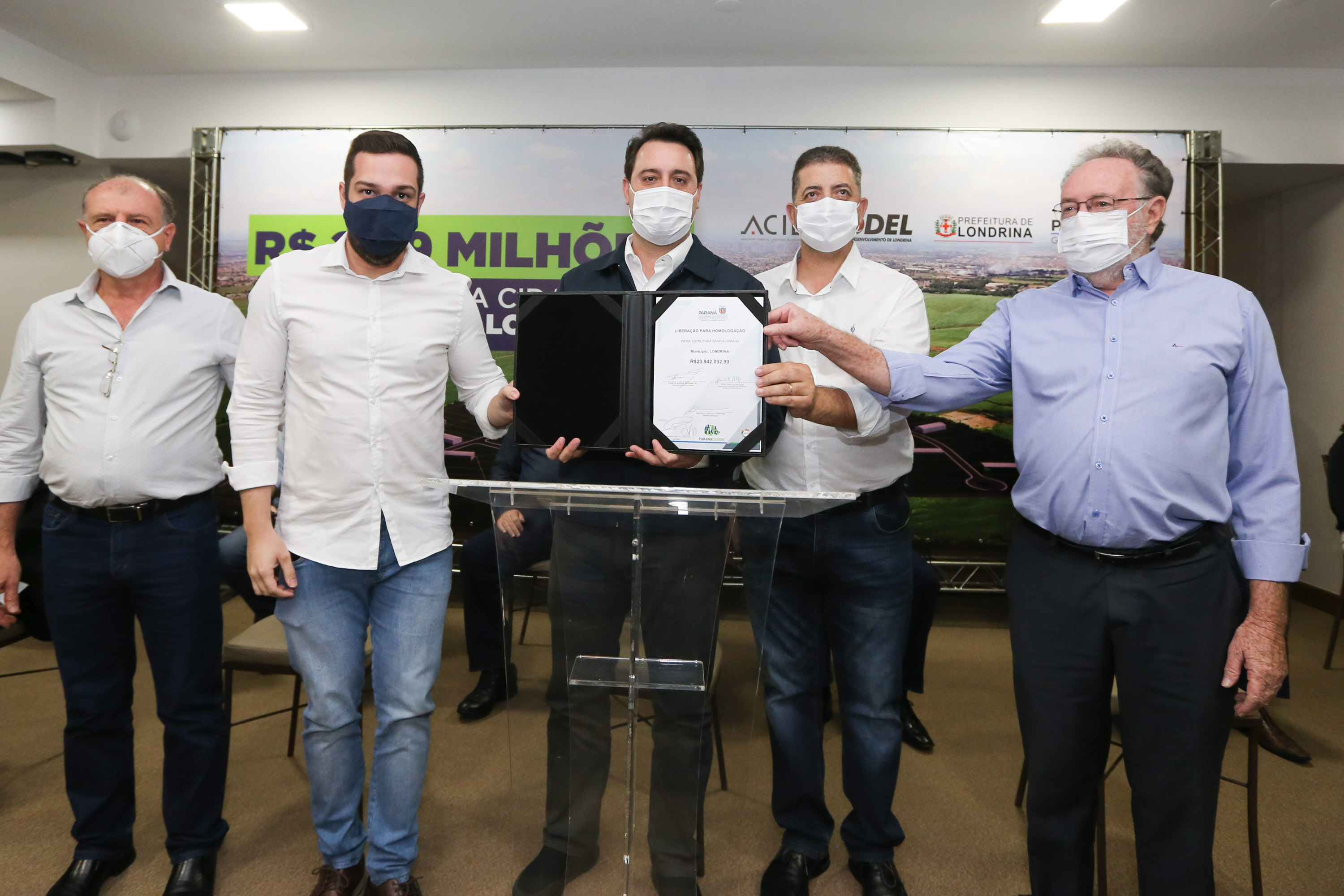 O governador Carlos Massa Ratinho Junior libera, nesta quinta-feira (15), recursos para a instalação da Cidade Industrial de Londrina