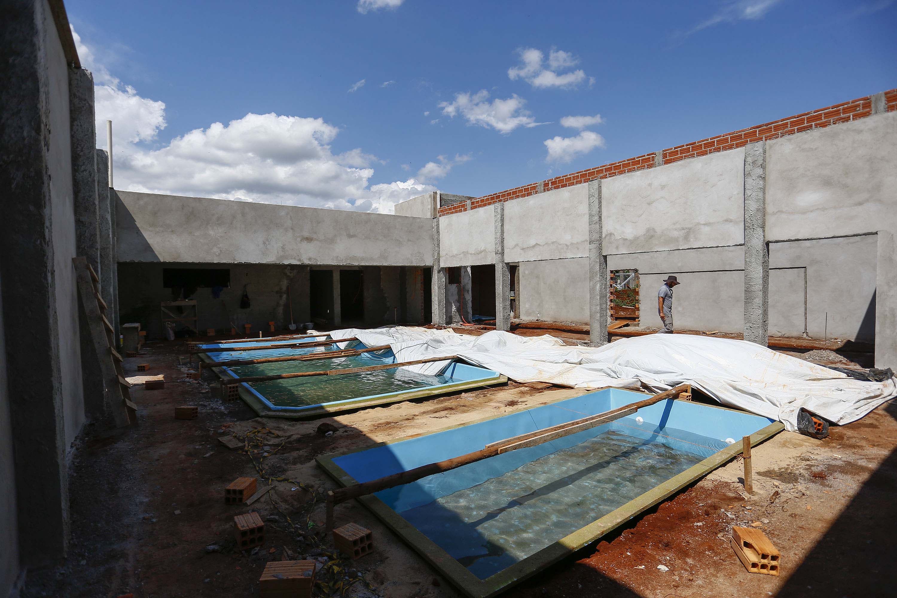 SANTA TEREZA DO OESTE - 02-12-2020 - OBRAS - PISCINA DE HIDROGINASTICA -   Foto: Jonathan Campos/ AEN