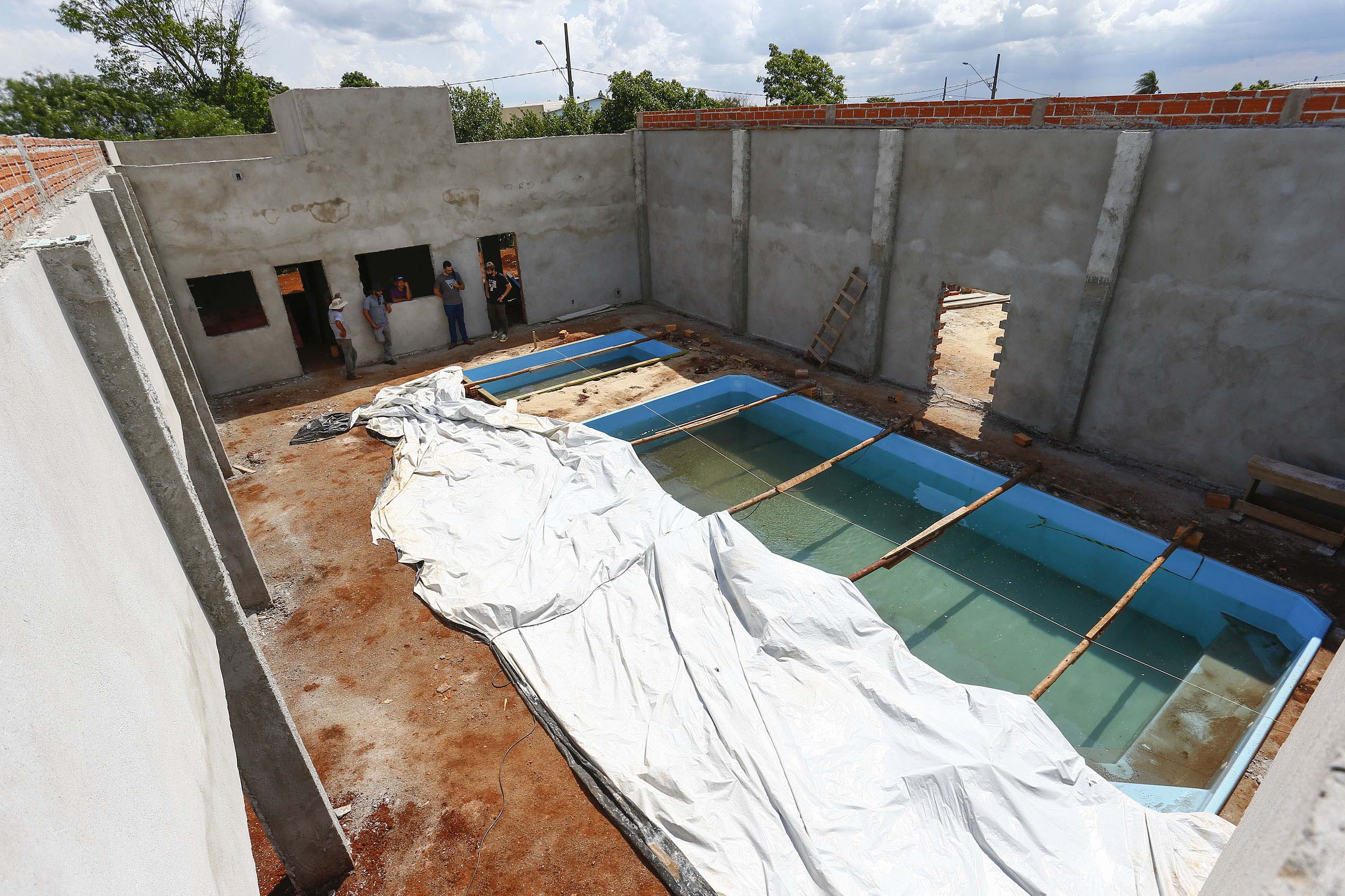 SANTA TEREZA DO OESTE - 02-12-2020 - OBRAS - PISCINA DE HIDROGINASTICA -   Foto: Jonathan Campos/ AEN