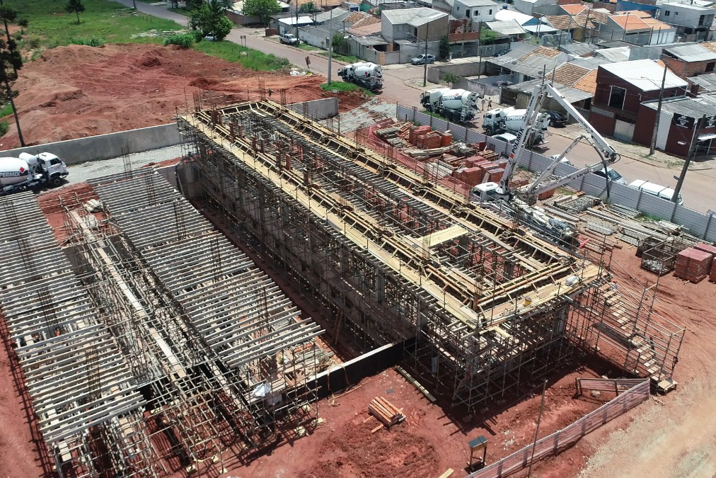 Obra de construção do reservatório de água no Sítio Cercado  -  Curitiba, 15/02/2021  -  Foto: Divulgação Sanepar