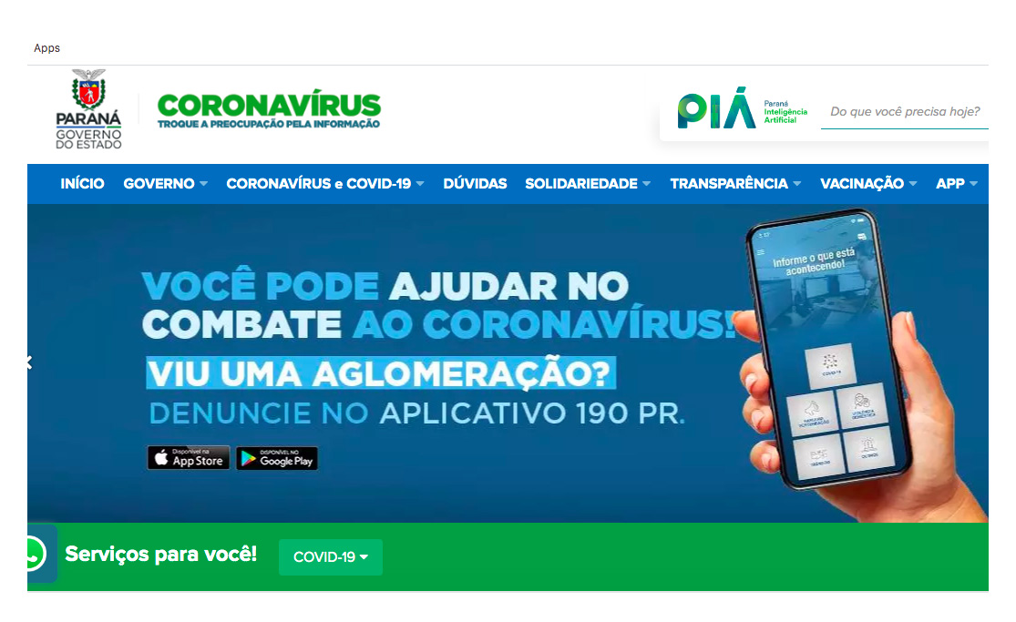 Site da Covid-19 registra mais de 3 milhões de visualizações. Campanha já teve 1,5 milhão de usuários únicos e 3 milhões de visualizações, fortalecendo a transparência do Governo do Estado sobre os dados da pandemia. Ele foi criado três dias após a confirmação dos primeiros casos de Covid-19 no Paraná, em 15 de março, e completará um ano nesta segunda.  -  Curitiba, 12/03/2021  -  Foto: AEN