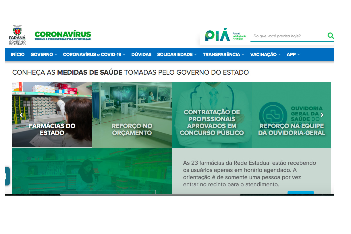 Site da Covid-19 registra mais de 3 milhões de visualizações. Campanha já teve 1,5 milhão de usuários únicos e 3 milhões de visualizações, fortalecendo a transparência do Governo do Estado sobre os dados da pandemia. Ele foi criado três dias após a confirmação dos primeiros casos de Covid-19 no Paraná, em 15 de março, e completará um ano nesta segunda.  -  Curitiba, 12/03/2021  -  Foto: AEN