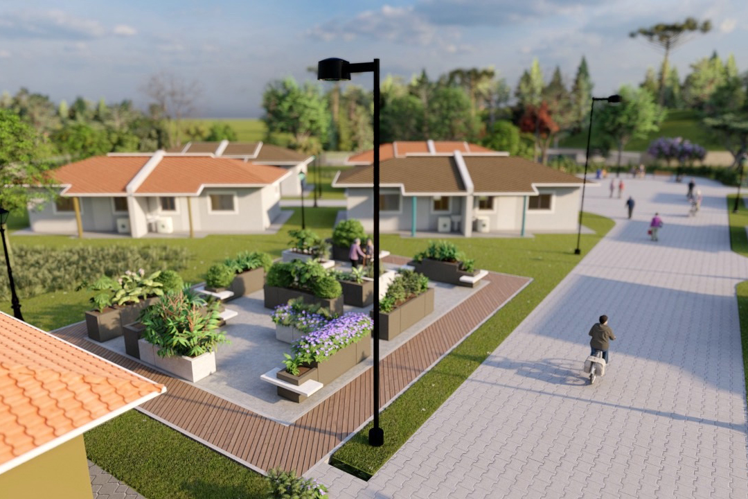 A cidade de Telêmaco Borba, na região dos Campos Gerais, terá até o fim de 2021 o seu primeiro condomínio dos idosos. Serão investidos R$ 3,8 milhões em recursos do Governo do Estado para a construção de 40 moradias a pessoas com 60 anos ou mais, dentro do programa Viver Mais Paraná. -  Foto/Arte: Cohapar