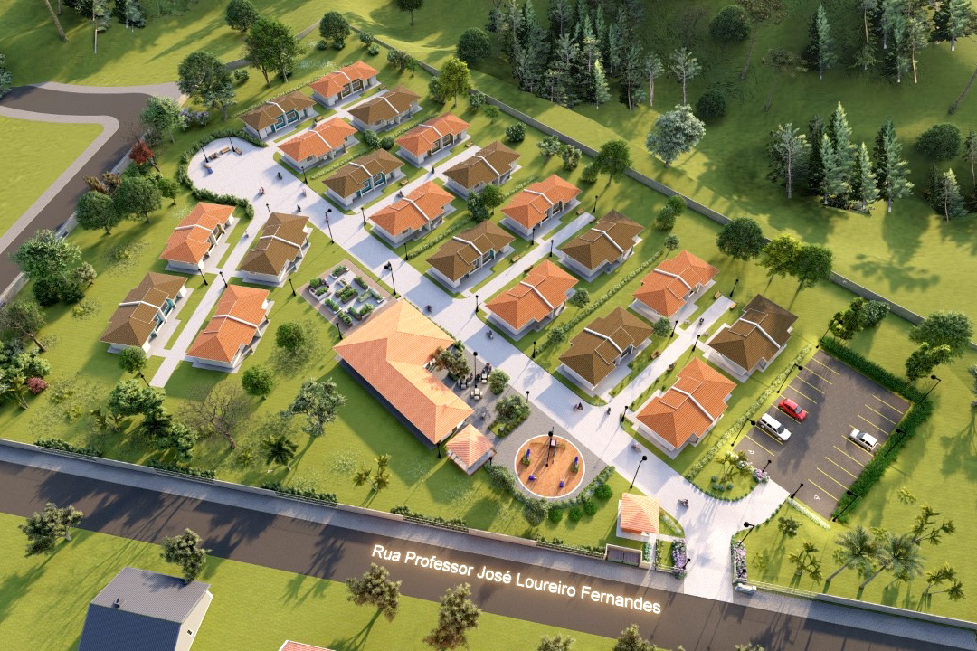 A cidade de Telêmaco Borba, na região dos Campos Gerais, terá até o fim de 2021 o seu primeiro condomínio dos idosos. Serão investidos R$ 3,8 milhões em recursos do Governo do Estado para a construção de 40 moradias a pessoas com 60 anos ou mais, dentro do programa Viver Mais Paraná. -  Foto/Arte: Cohapar