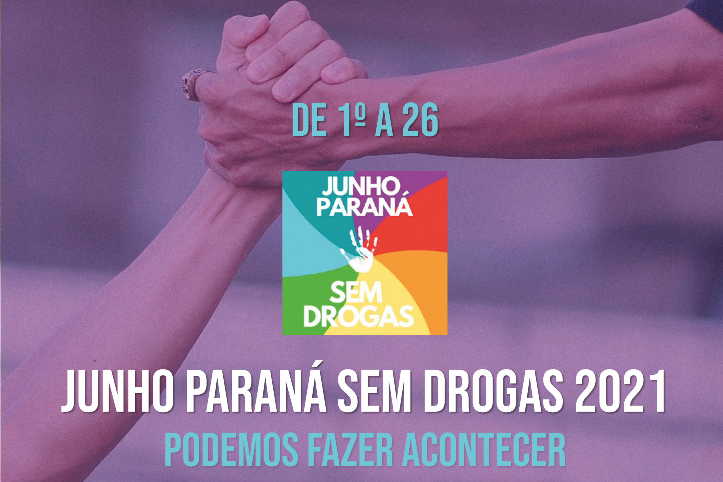 O Governo do Estado inicia nesta terça-feira (1º) a campanha Junho Paraná sem Drogas, que dedica o mês a ações de conscientização, prevenção e tratamento ao uso de drogas e substâncias químicas. A campanha é realizada pela Secretaria estadual da Segurança Pública, por meio do Conselho Estadual de Políticas Públicas Sobre Drogas do Paraná (Conesd), juntamente com o Núcleo Estadual de Política Sobre Drogas (Nepsd). - Foto/Arte: SESP