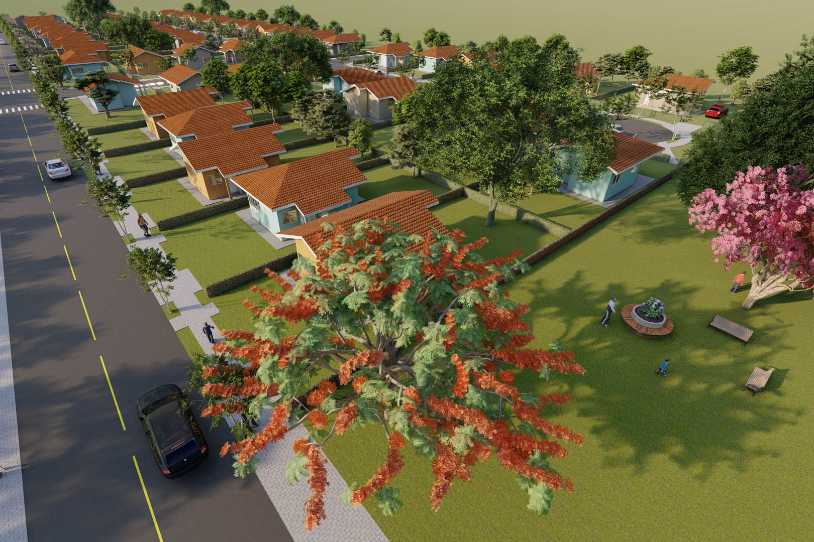 O Governo do Estado autorizou nesta semana o início da construção de 71 casas populares em Jardim Alegre, na região do Vale do Ivaí. As moradias serão financiadas pela Cohapar por meio do programa Casa Fácil Paraná para famílias com renda de um a seis salários mínimos. O empreendimento terá um prazo de execução de 18 meses deverá ser entregue até o fim de 2022. (Imagem: Cohapar)