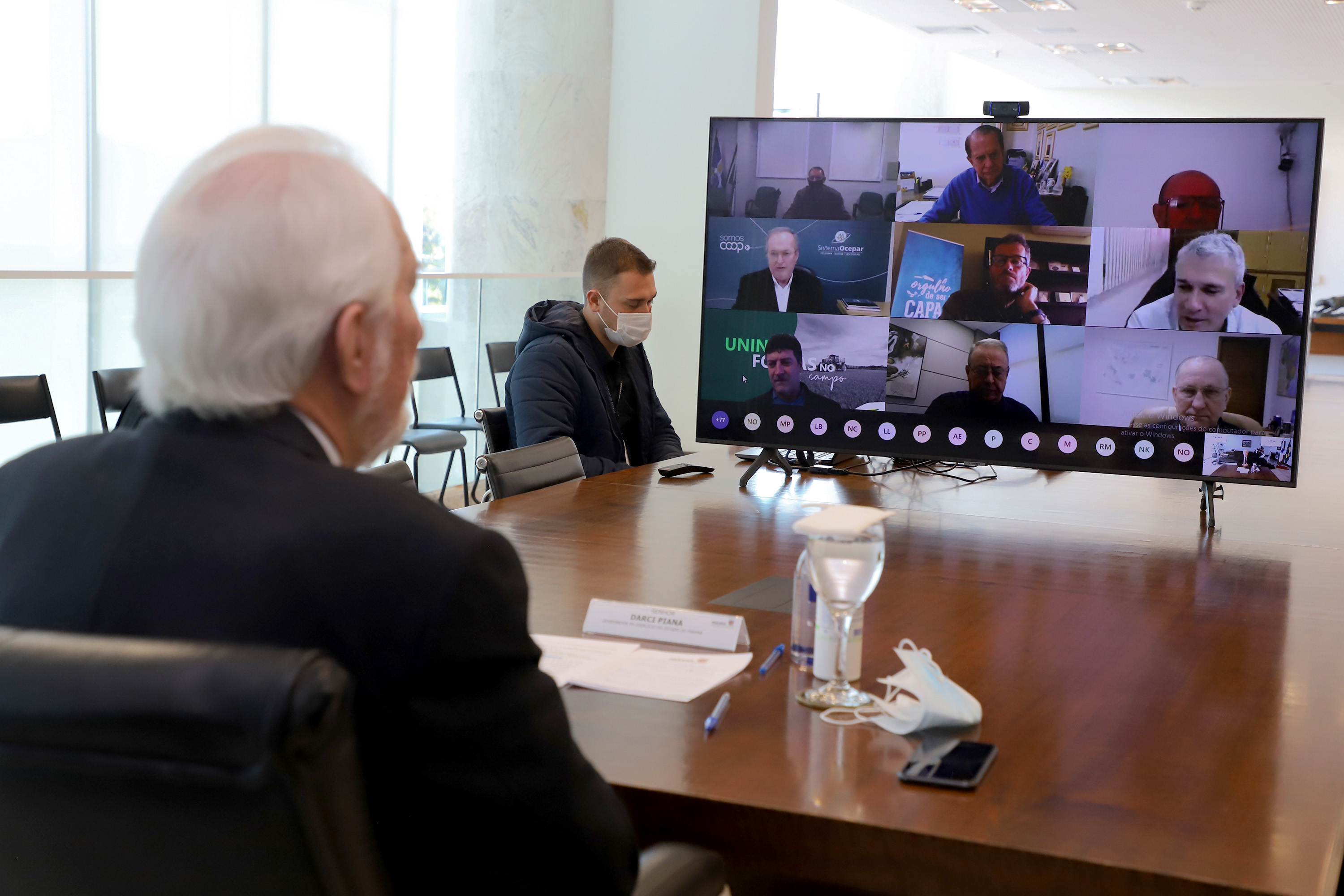 Governador em exercício, Darci Piana, durante reunião com a Ocepar  -  Curitiba, 22/07/2021  -  Foto: Ari Dias/AEN