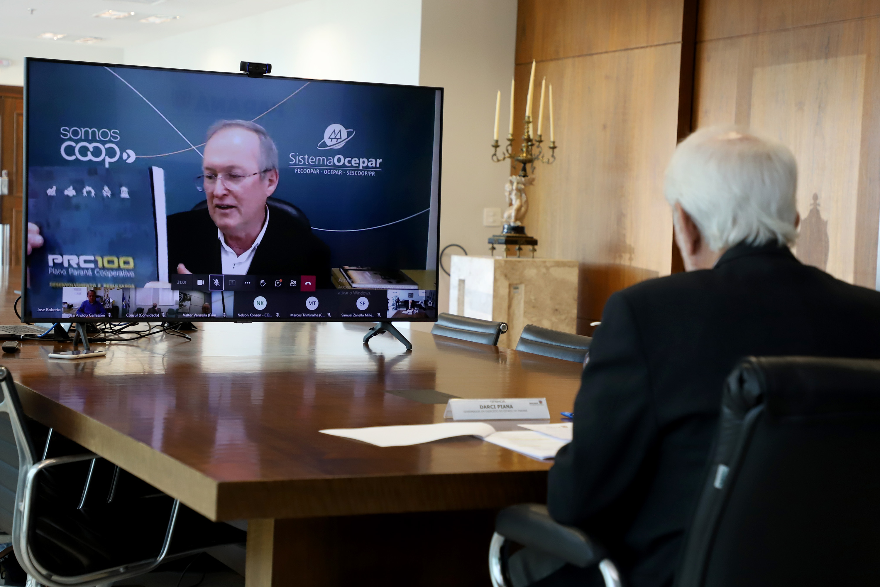 Governador em exercício, Darci Piana, durante reunião com a Ocepar  -  Curitiba, 22/07/2021  -  Foto: Ari Dias/AEN
