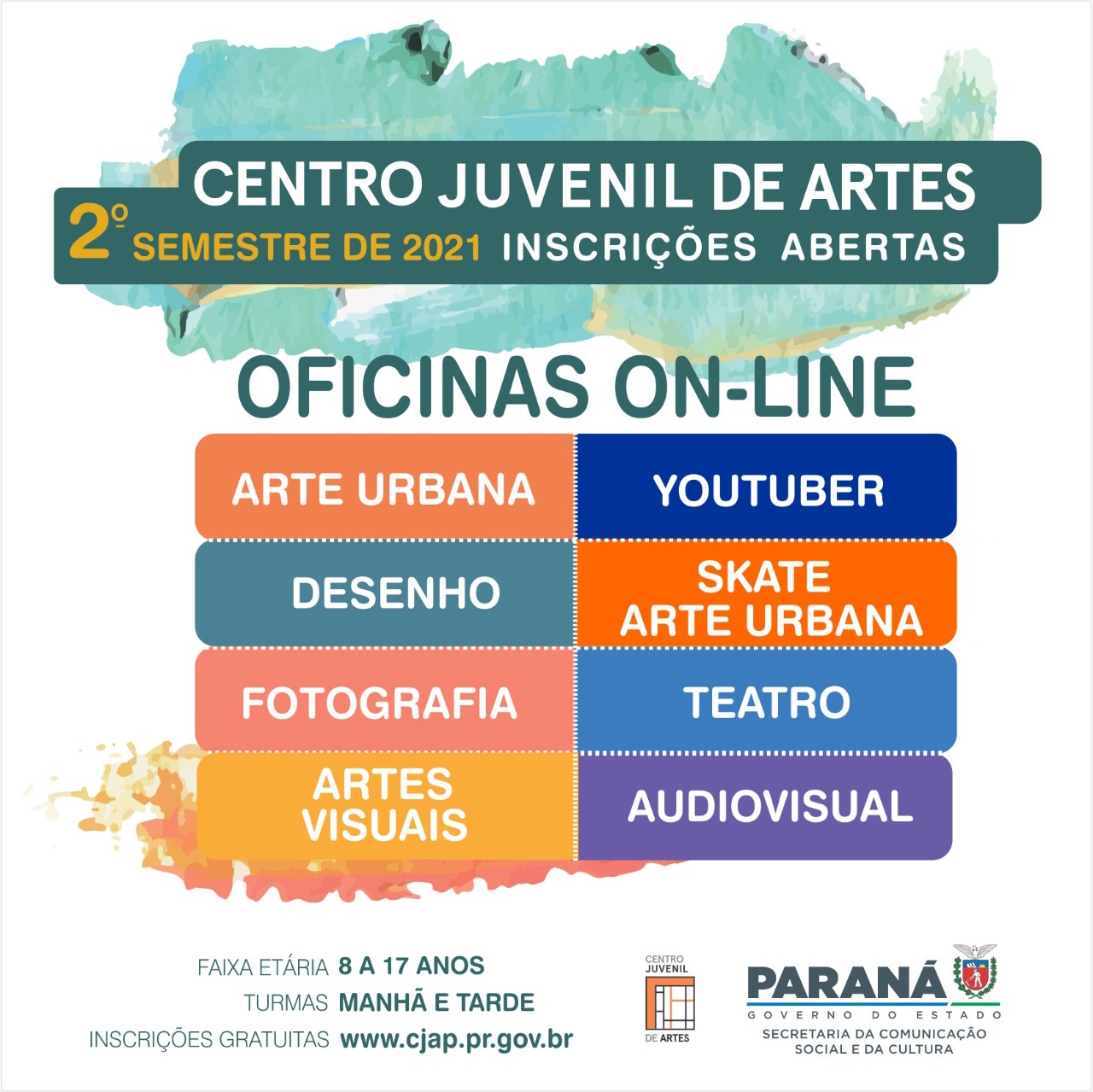 O Centro Juvenil de Artes Plásticas, CJAP, está com inscrições abertas para as oficinas regulares do segundo semestre. São, ao todo, 25 oficinas para crianças e adolescentes, entre 08 e 17 anos. Os encontros serão virtuais, pelo Google Meet.  -  Curitiba, 27/07/2021  -  Foto: CJAP