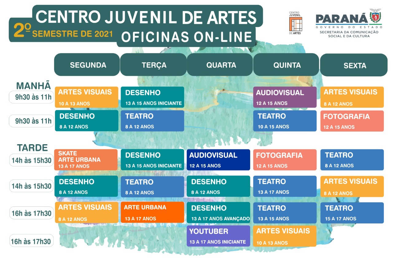 O Centro Juvenil de Artes Plásticas, CJAP, está com inscrições abertas para as oficinas regulares do segundo semestre. São, ao todo, 25 oficinas para crianças e adolescentes, entre 08 e 17 anos. Os encontros serão virtuais, pelo Google Meet.  -  Curitiba, 27/07/2021  -  Foto: CJAP