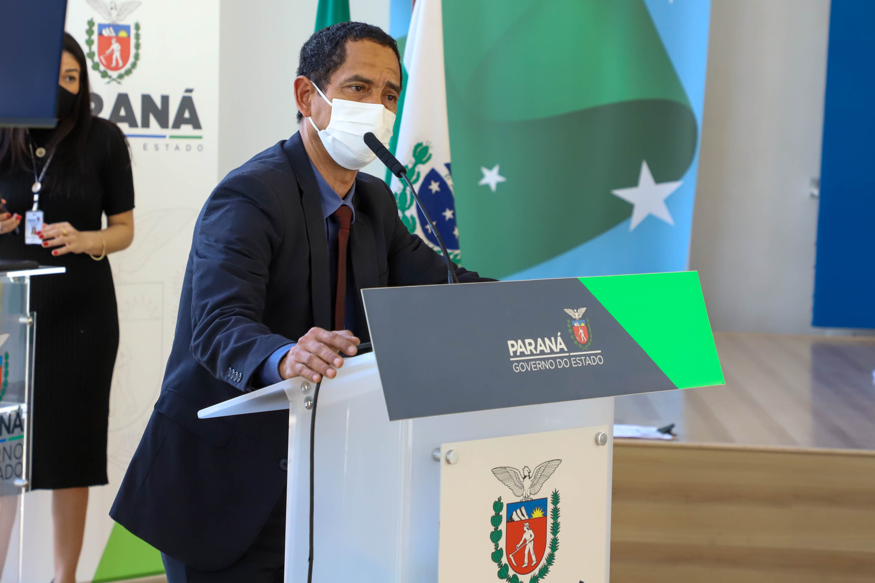 O governador Carlos Massa Ratinho Junior anuncia nesta terça-feira (17) o pagamento das promoções e progressões dos profissionais vinculados à Secretaria de Estado da Segurança Pública.Foto: Ari Dias/ AEN.