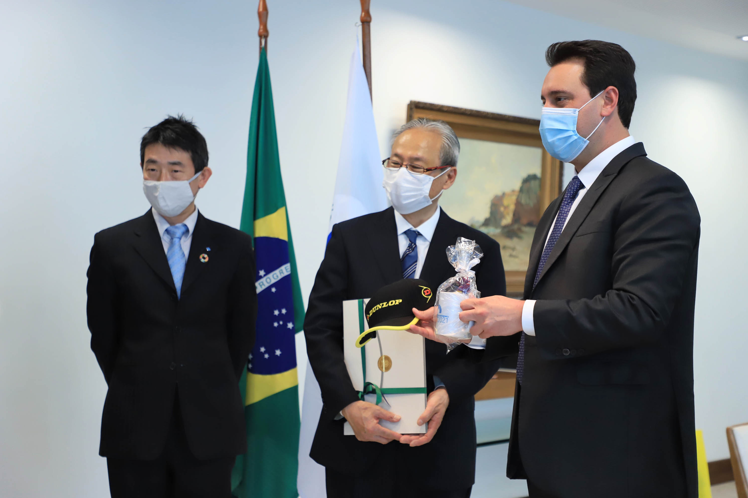 Governador Carlos Massa Ratinho Junior recebe anúncio de investimentos pela Sumitomo Rubber do Brasil e apresentação de empresas japonesas. Palácio Iguaçu, Curitiba, 17/agosto/2021. - Foto: José Fernando Ogura/AEN