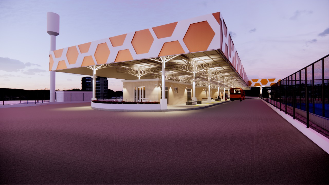 Projeto do novo terminal de Piraquara. Imagem: Comec