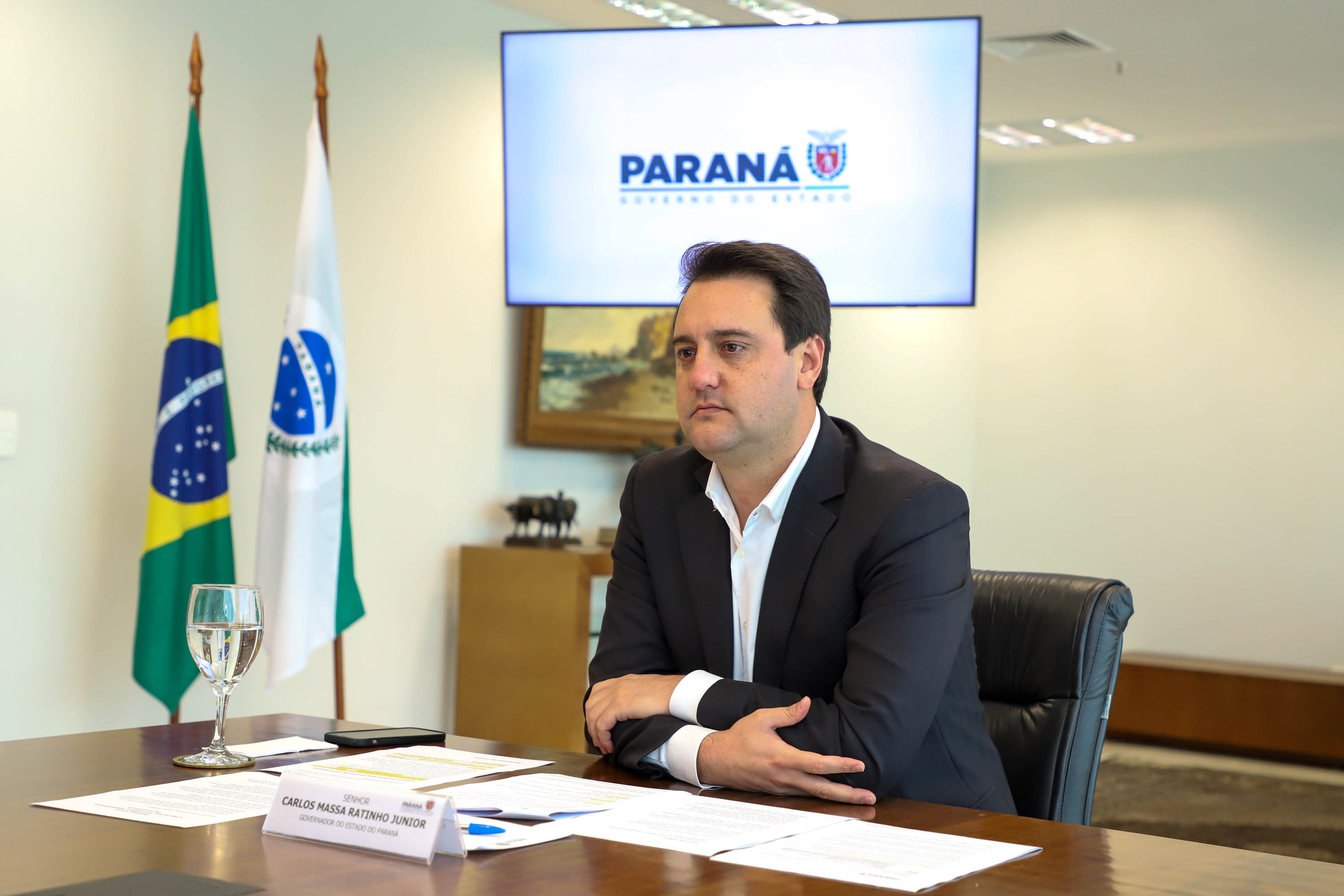 Governador Carlos Massa Ratinho Junior participa II Workshop sobre inventarios hidreletricos.Foto: Ari Dias/ AEN.