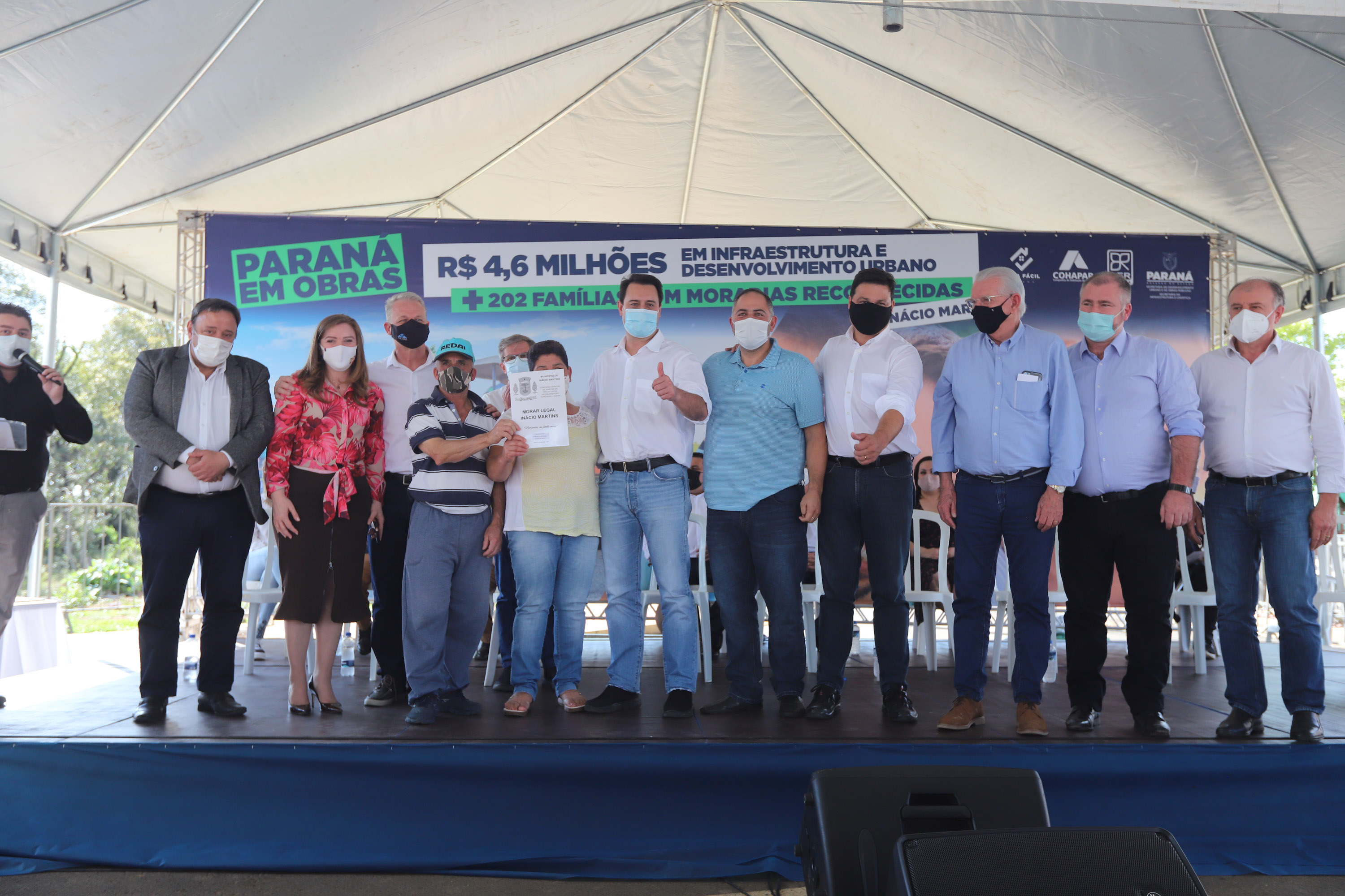 Inacio Martins O governador Carlos Massa Ratinho Junior entrega nesta sexta-feira (24), para Inácio Martins, no Centro-Sul do Estado, 202 títulos de regularização fundiária para moradores do bairro São Roque. E tambem libera R$ 2 milhões para pavimentação de vias. 24/09/2021 - Foto: Geraldo Bubniak/AEN