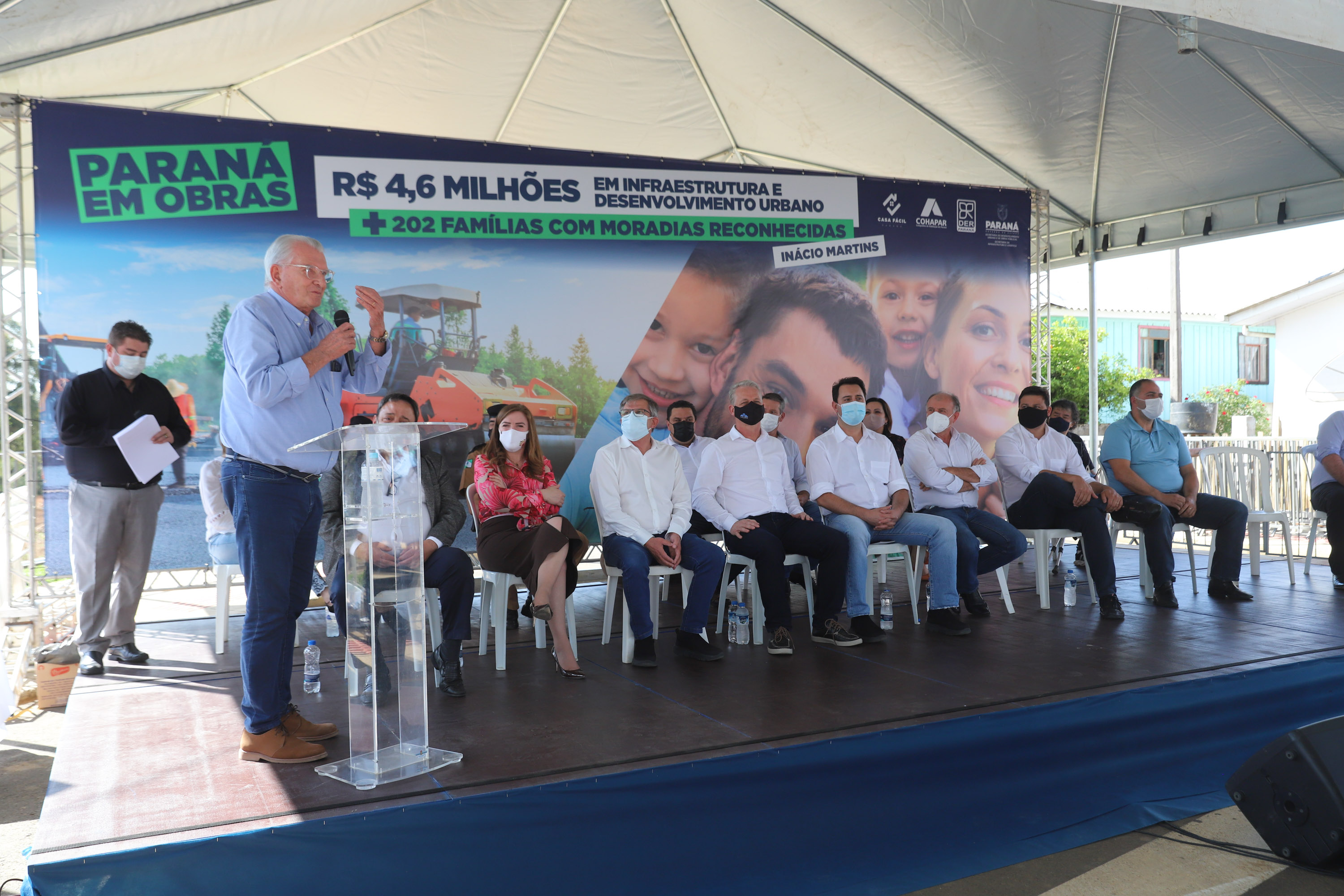 Inacio Martins O governador Carlos Massa Ratinho Junior entrega nesta sexta-feira (24), para Inácio Martins, no Centro-Sul do Estado, 202 títulos de regularização fundiária para moradores do bairro São Roque. E tambem libera R$ 2 milhões para pavimentação de vias. Na foto, o deputado Nelson Justus.24/09/2021 - Foto: Geraldo Bubniak/AEN