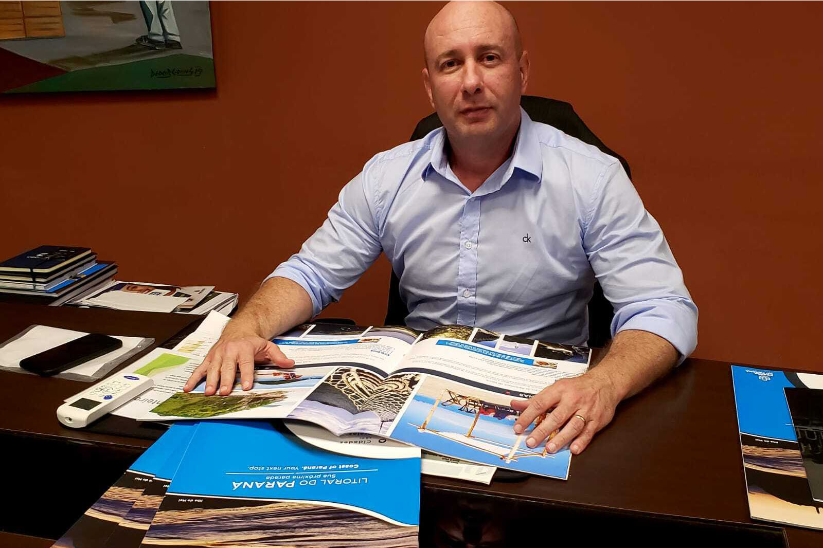 Revista de bordo produzida pela Portos do Paraná será apresentada no festival do turismo de Gramado - Na foto,  André Pioli, diretor de Desenvolvimento Empresarial da Portos do Paraná -  Foto: Pierpaolo Nota/Portos do Paraná