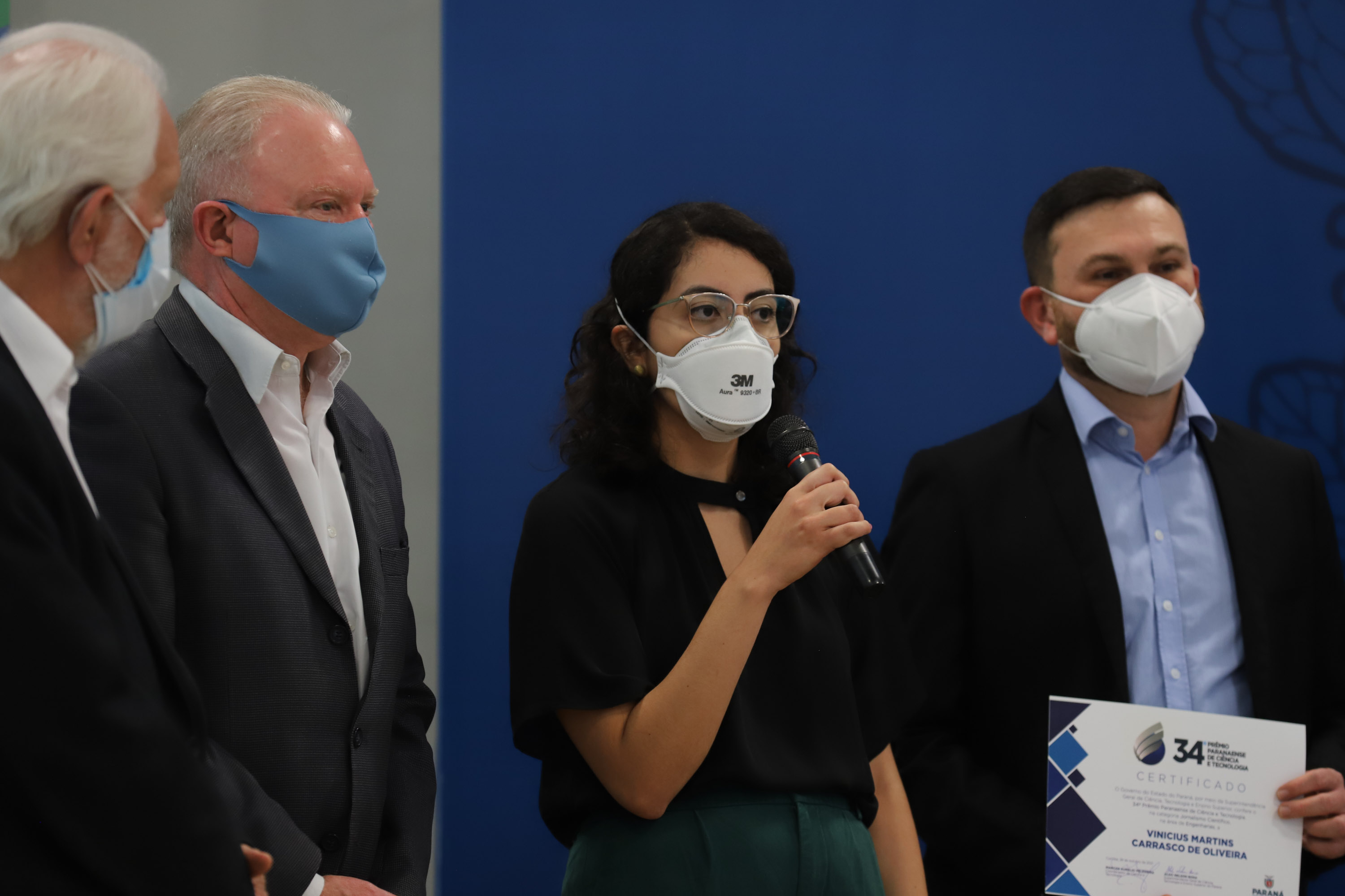 O vice governador Darci Piana e o o superintendente da Ciência, Tecnologia e Ensino Superior, Aldo Bona participam, nesta quinta-feira (28), da entrega do 34 Premio Paranaense de Ciencia e Tecnologia,  no Palacio Iguacu.   Curitiba, 28/10/2021 -  Foto: Geraldo Bubniak/AEN