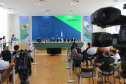 O governador Carlos Massa Ratinho Junior e secretários de Estado apresentam nesta sexta-feira (26), em conjunto com a Polícia Rodoviária Federal, detalhes do plano de operação para o fim da concessão das rodovias paranaenses, que ocorre neste final de semana.  - 26/11/2021 - Foto:Jonathan Campos/AEN