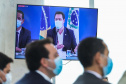 O governador Carlos Massa Ratinho Junior e secretários de Estado apresentam nesta sexta-feira (26), em conjunto com a Polícia Rodoviária Federal, detalhes do plano de operação para o fim da concessão das rodovias paranaenses, que ocorre neste final de semana.  - 26/11/2021 - Foto:Jonathan Campos/AEN