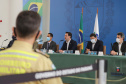 O governador Carlos Massa Ratinho Junior e secretários de Estado apresentam nesta sexta-feira (26), em conjunto com a Polícia Rodoviária Federal, detalhes do plano de operação para o fim da concessão das rodovias paranaenses, que ocorre neste final de semana.  - 26/11/2021 - Foto:Jonathan Campos/AEN