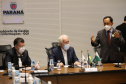 O vice governador Darci Piana e o Diretor Presidente da Invest Paraná, Eduardo Bekin participam  nesta segunda-feira  (29), de audiencia com o presidente da Câmara de Comércio e Indústria Brasil Coreia do Sul  no Palacio Iguacu.   Curitiba, 29/11/2021 -  Foto: Geraldo Bubniak/AEN