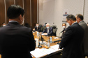 O vice governador Darci Piana e o Diretor Presidente da Invest Paraná, Eduardo Bekin participam  nesta segunda-feira  (29), de audiencia com o presidente da Câmara de Comércio e Indústria Brasil Coreia do Sul  no Palacio Iguacu.   Curitiba, 29/11/2021 -  Foto: Geraldo Bubniak/AEN